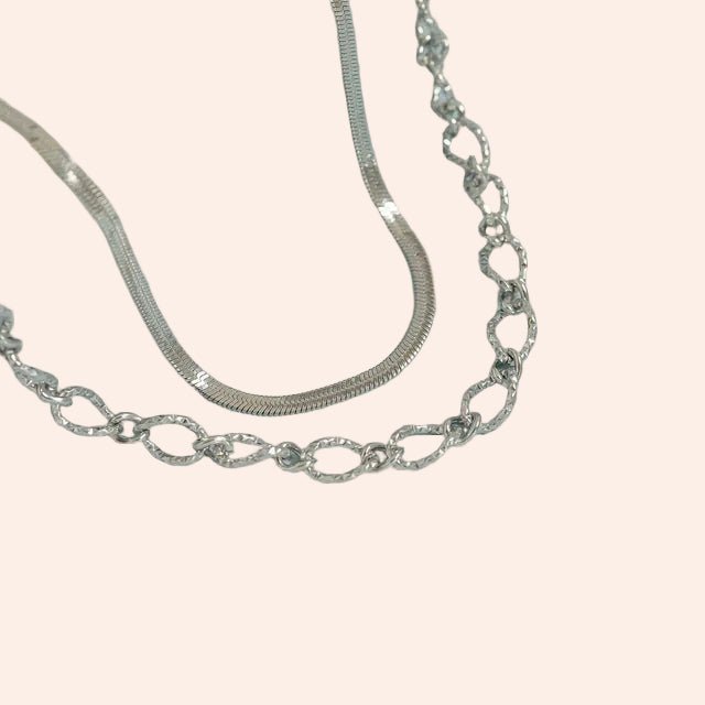 Hammered oval chain necklace from From Juniper With Love in silver