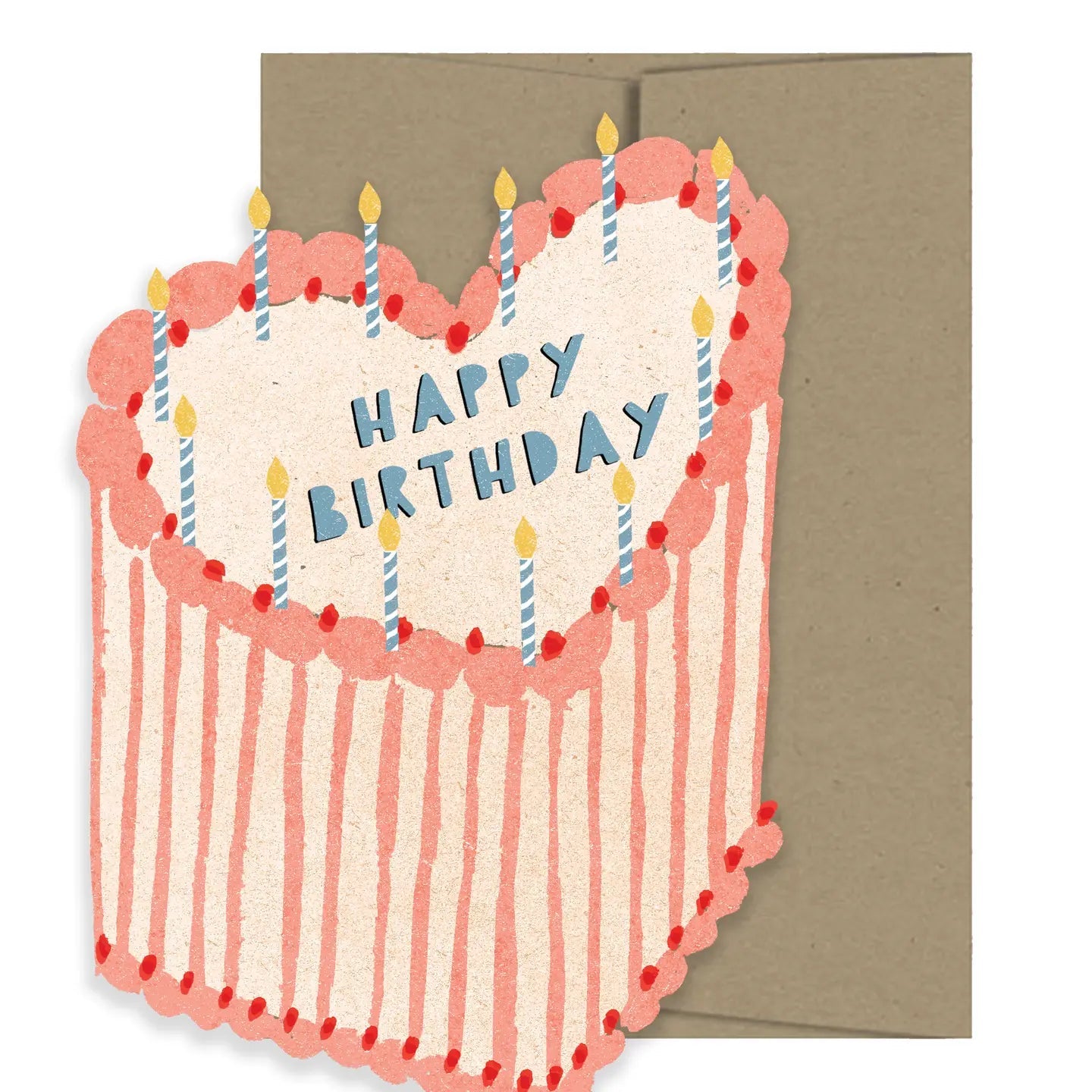 Heart Cake Birthday Die Cut Card - From Juniper With Love