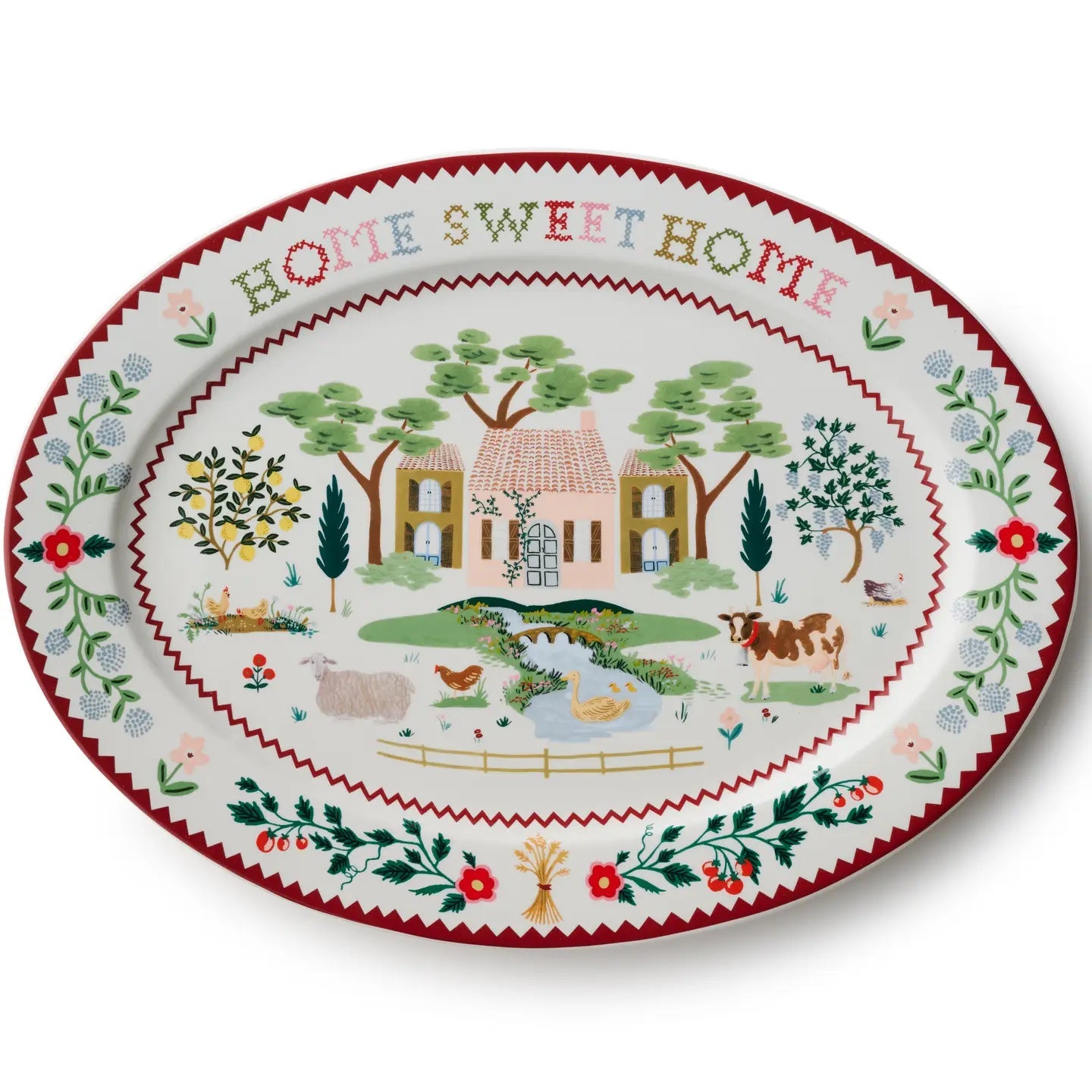 Home Sweet Home Large Porcelain Serving Platter - From Juniper With Love