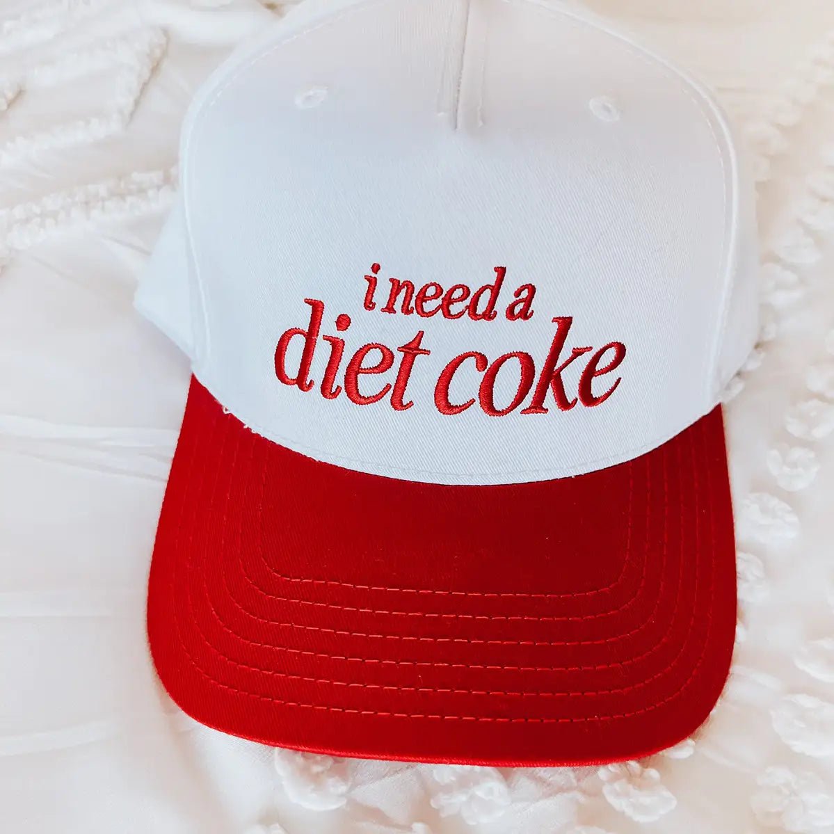 I Need A Diet Coke Embroidered Trucker Hat - From Juniper With Love