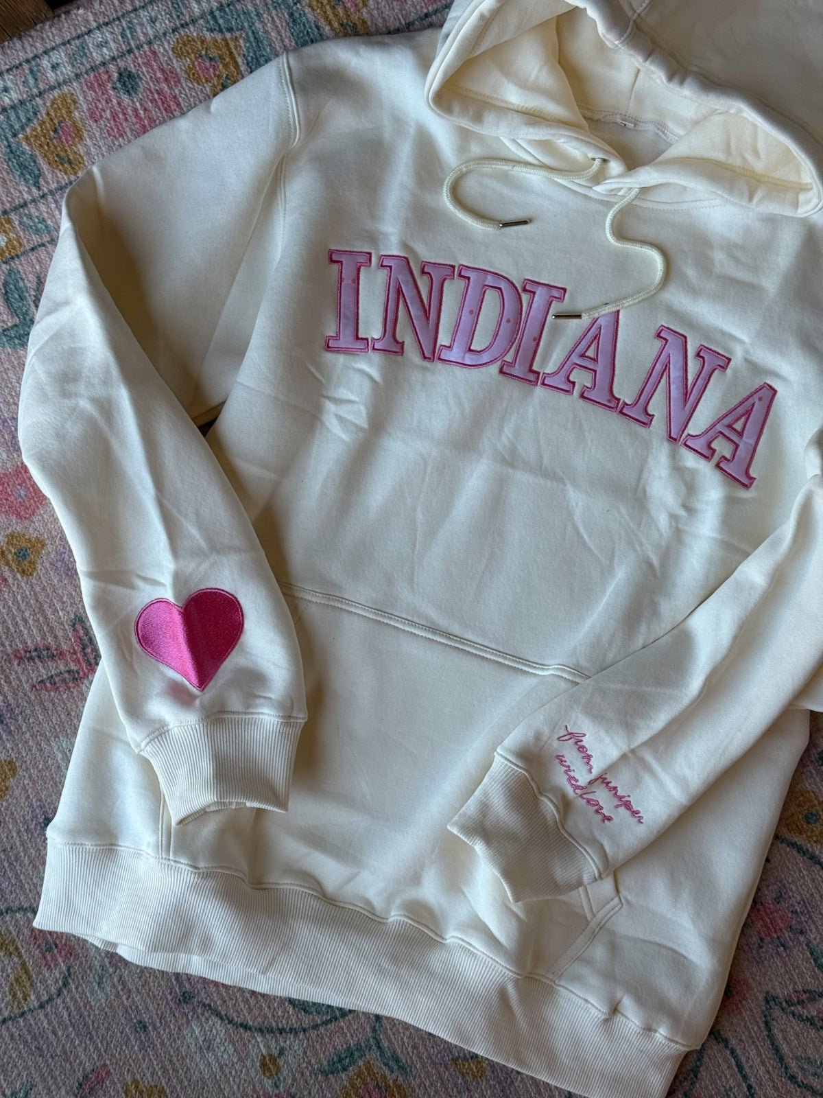 Indiana Embroidered Hoodie / Buttercream - From Juniper With Love