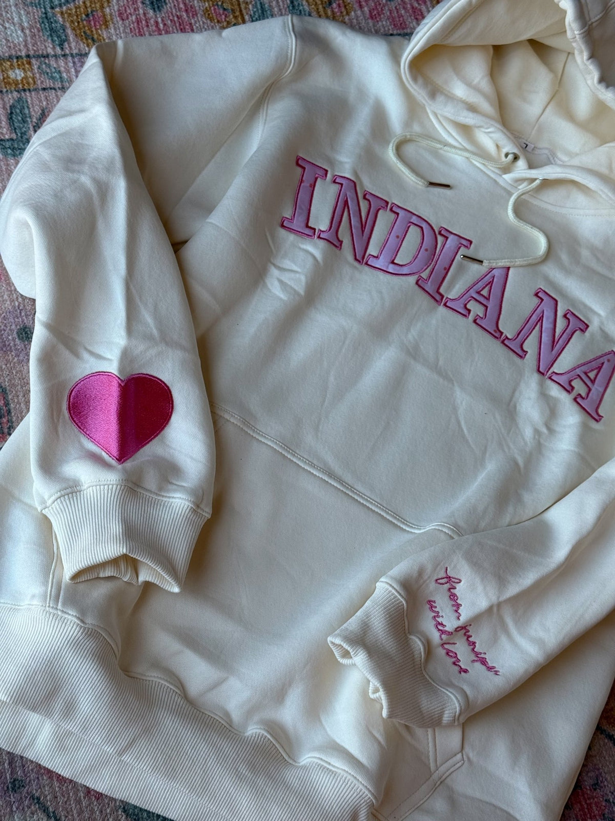 Indiana Embroidered Hoodie / Buttercream - From Juniper With Love