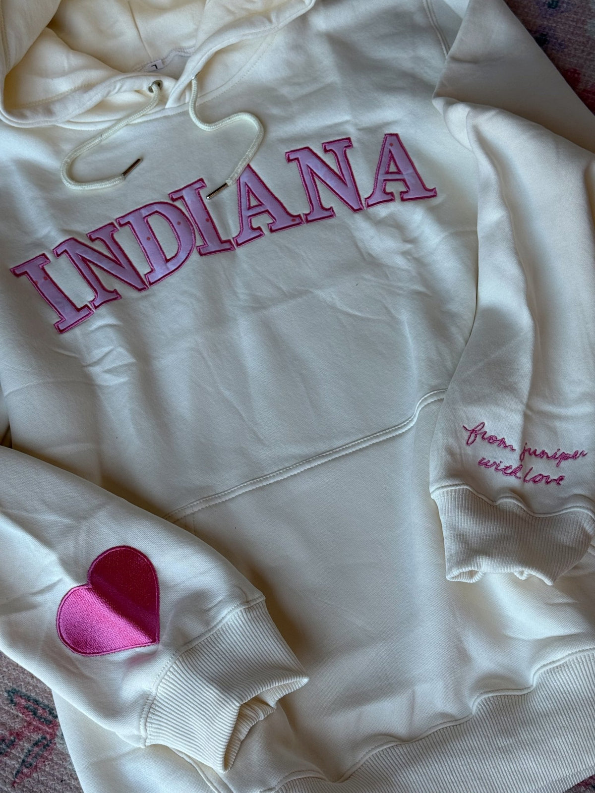 Indiana Embroidered Hoodie / Buttercream - From Juniper With Love
