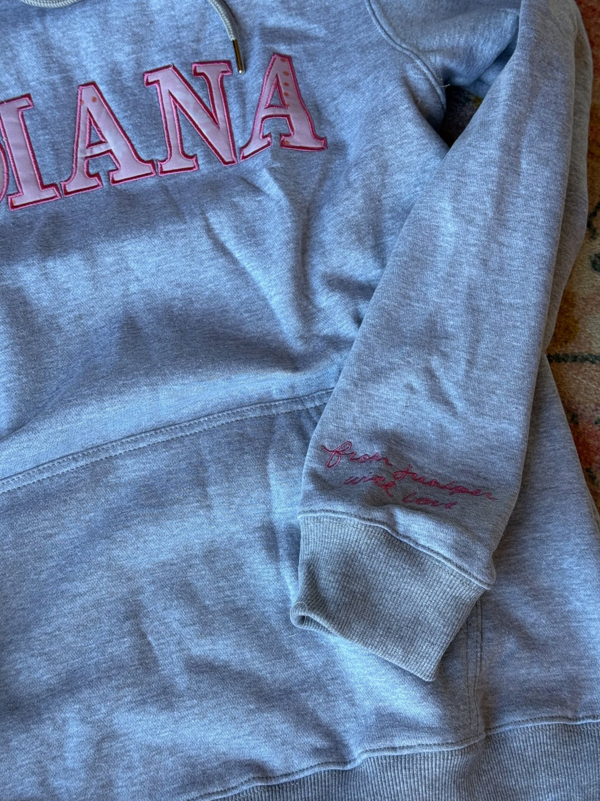 Indiana Embroidered Hoodie / Heather Grey - From Juniper With Love