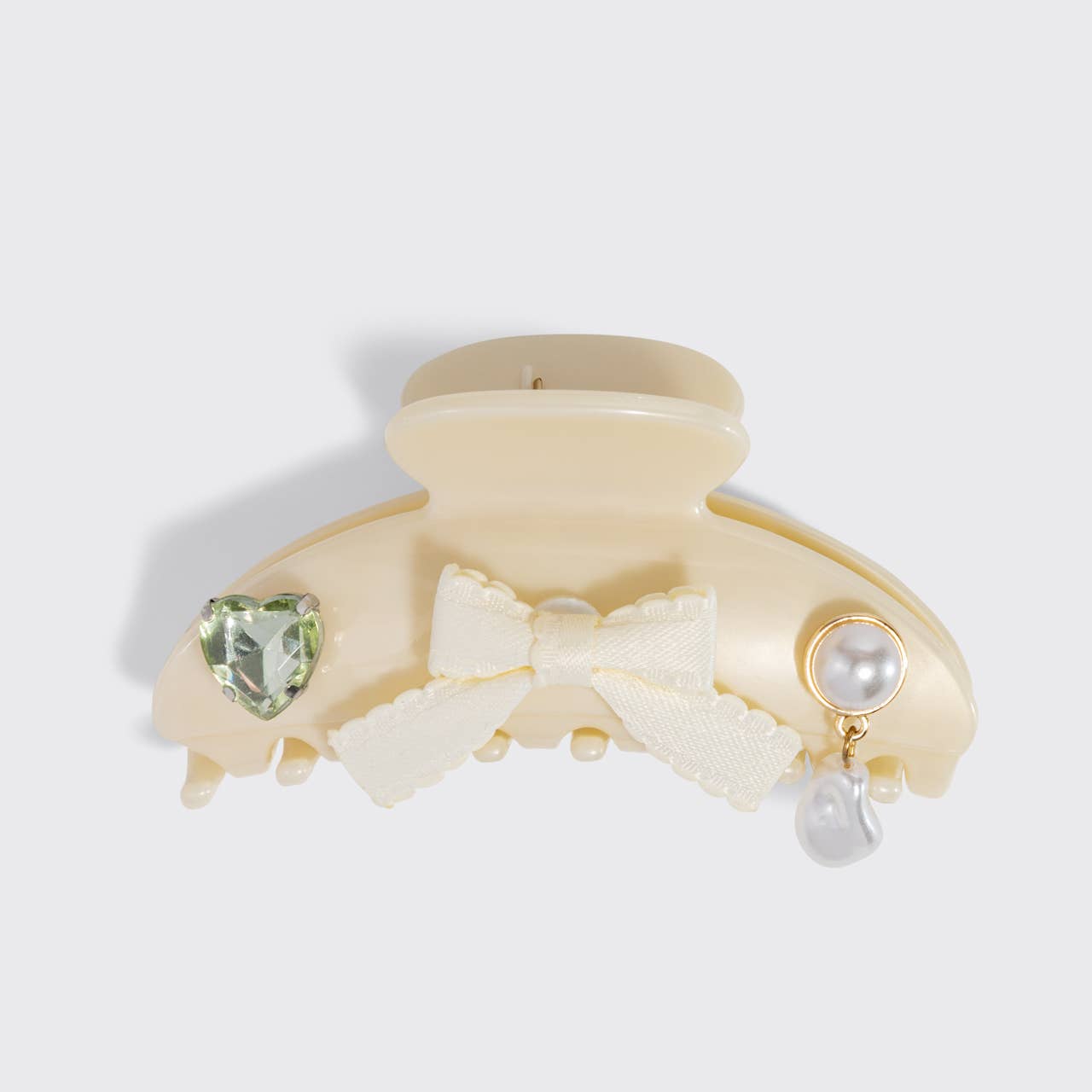 KitschPop™️ Curved Claw Clip 7pc Set Vintage - Pearlized Cream - From Juniper With Love