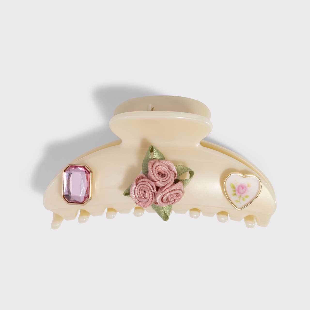 KitschPop™️ Curved Claw Clip 7pc Set Vintage - Pearlized Cream - From Juniper With Love