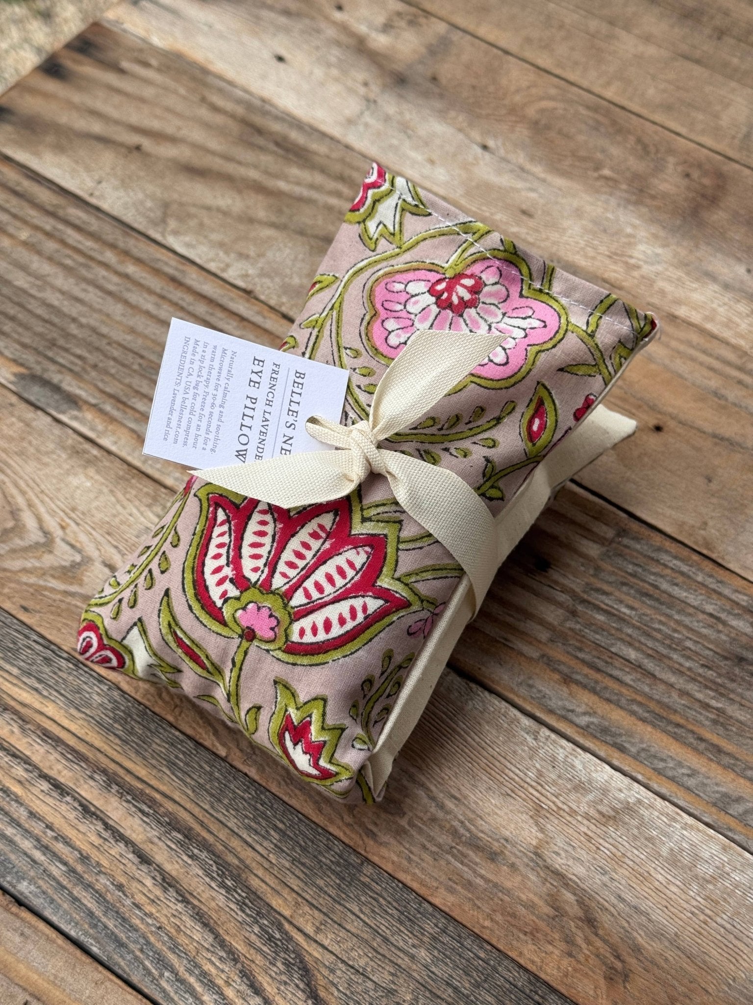 Lavender Eye Pillow / Beige Floral - From Juniper With Love