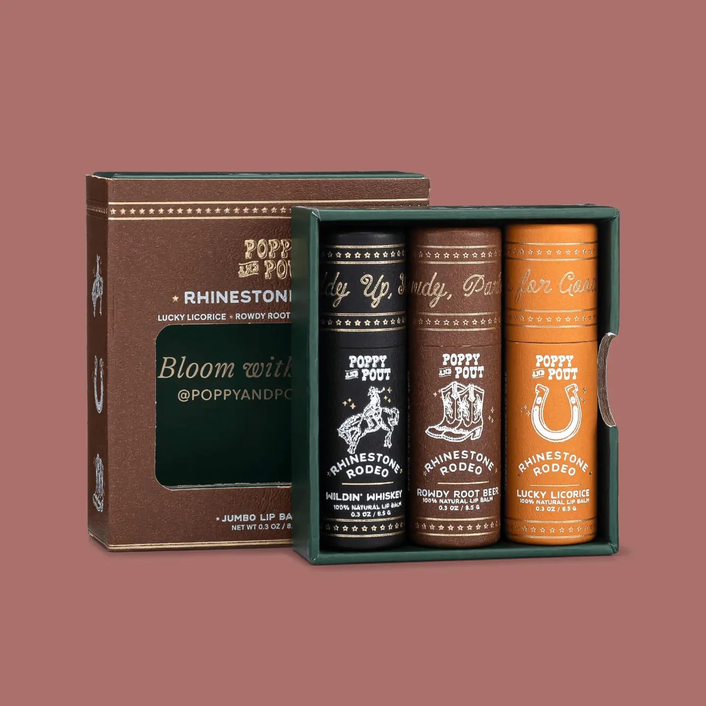 Lip Balm Gift Set / Rhinestone Rodeo Trio - From Juniper With Love