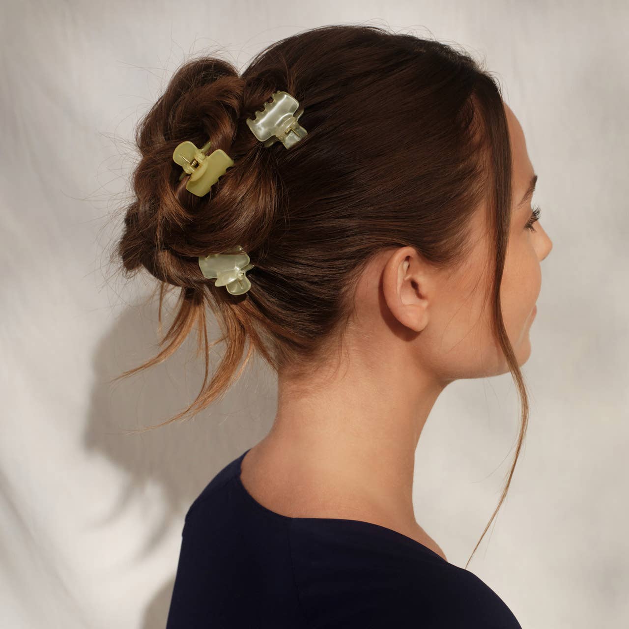 Mini Jelly Cloud Clips 8pc Set / Pearlized Cream & Butter Yellow - From Juniper With Love