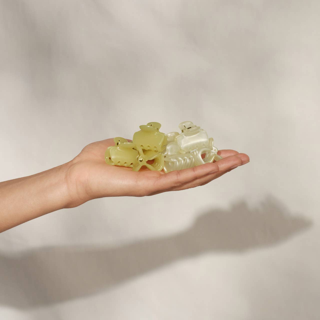 Mini Jelly Cloud Clips 8pc Set / Pearlized Cream & Butter Yellow - From Juniper With Love