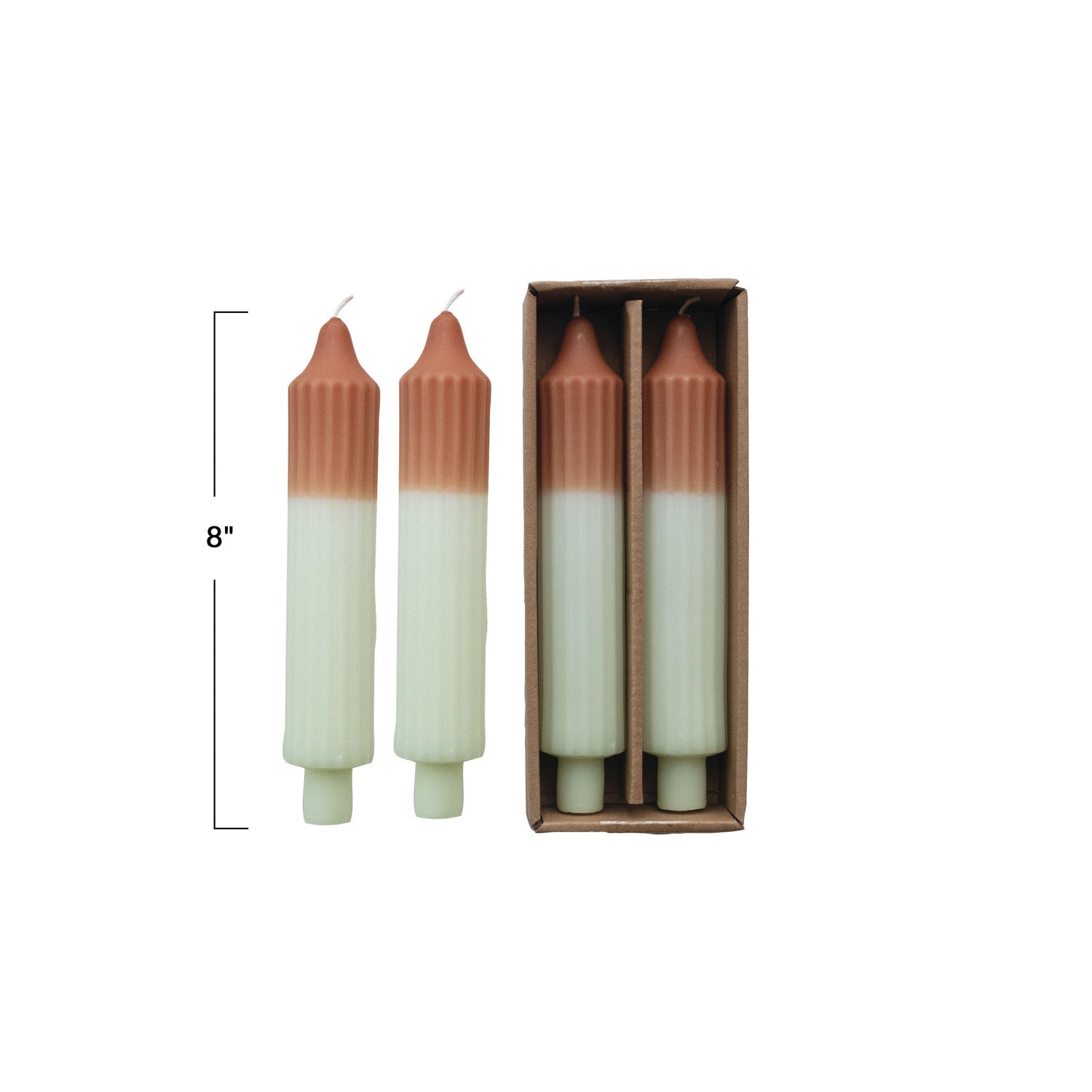 Mint + Camel Taper Candles - From Juniper With Love