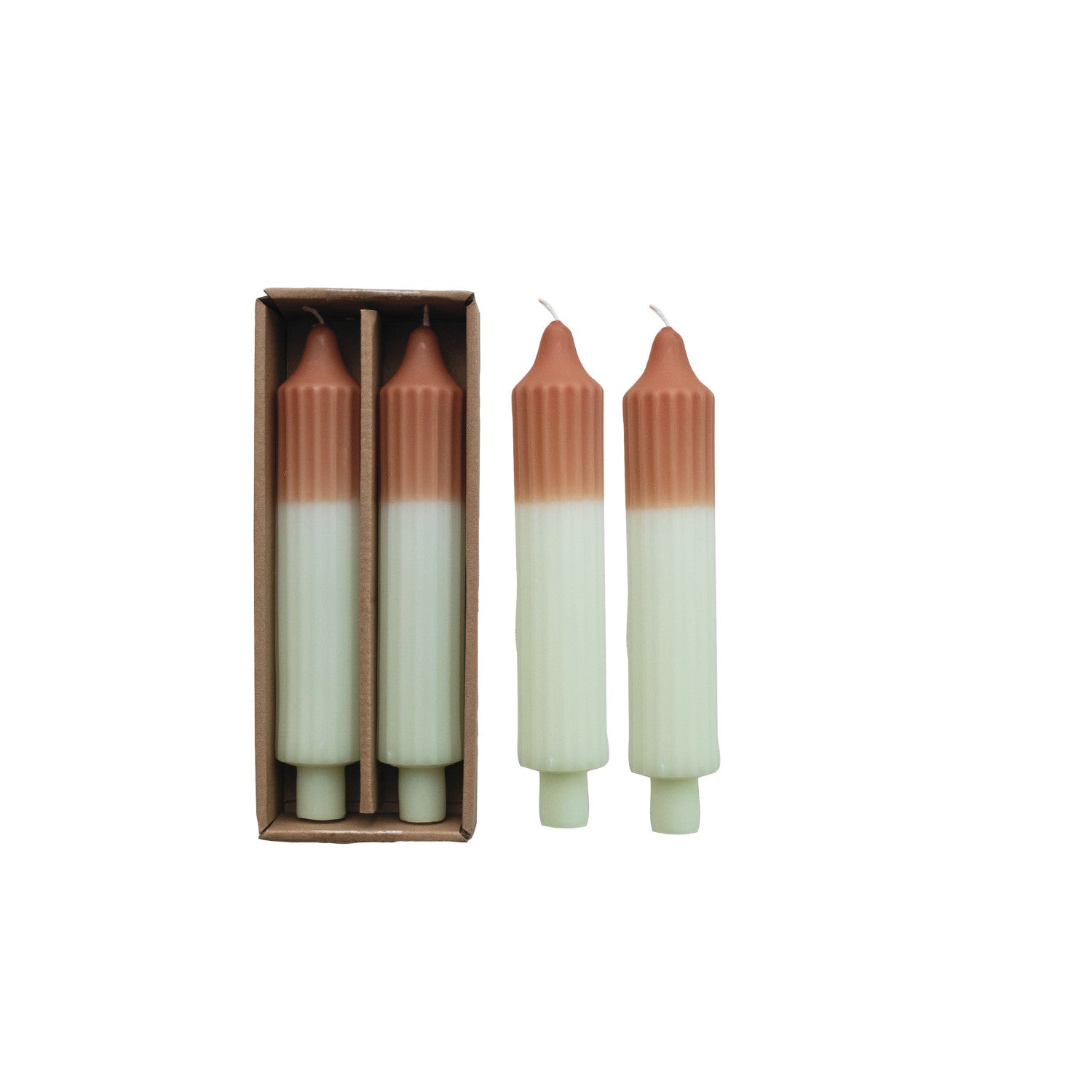 Mint + Camel Taper Candles - From Juniper With Love