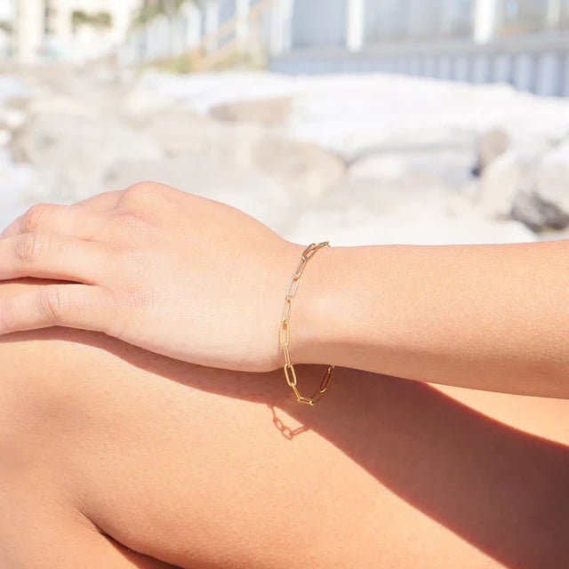 Paperclip Chain Bracelet by From Juniper With Love in gold