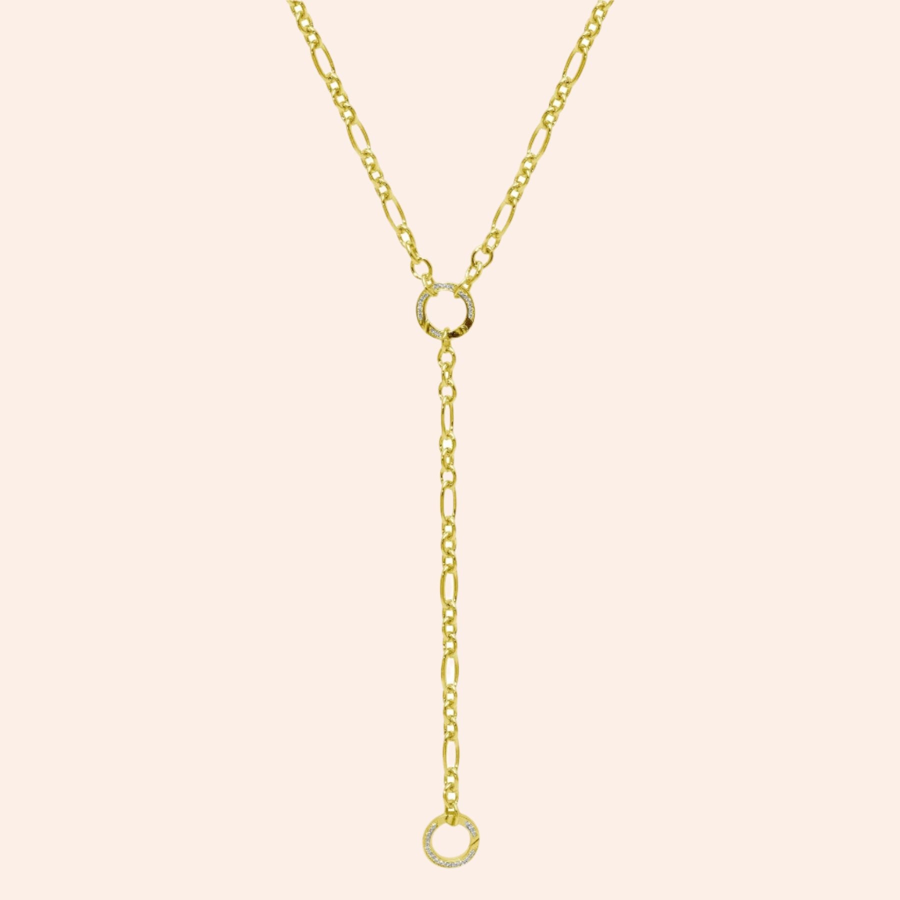 Pave Push Clasp Lariat Charmie Chain - From Juniper With Love