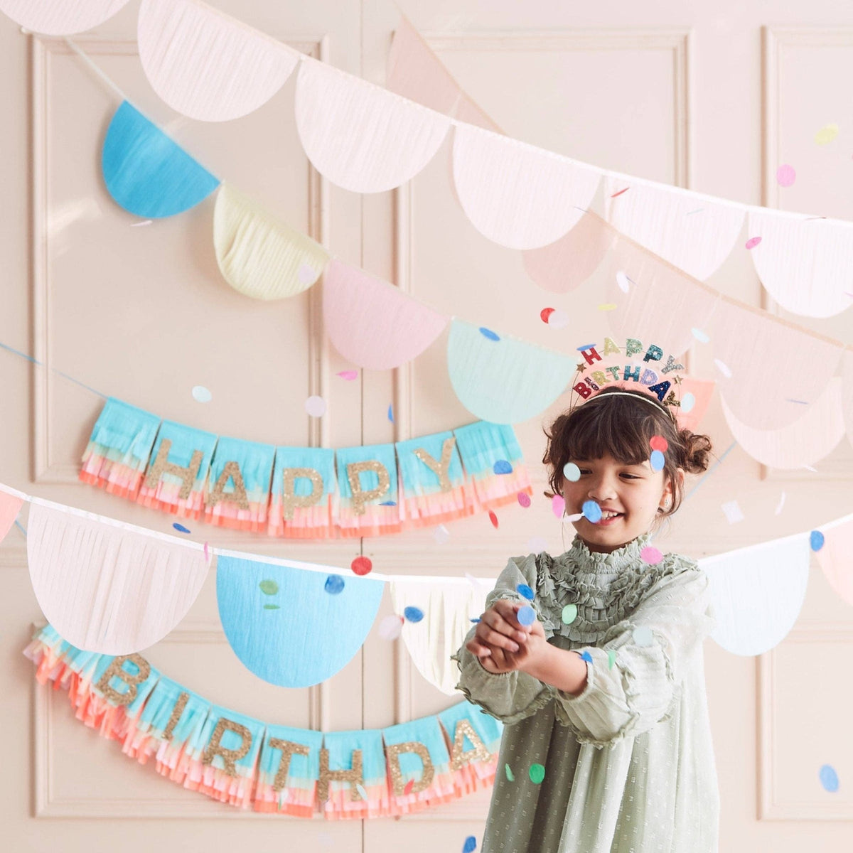 Peach Tissue Paper Scallop Garland Set - From Juniper With Love