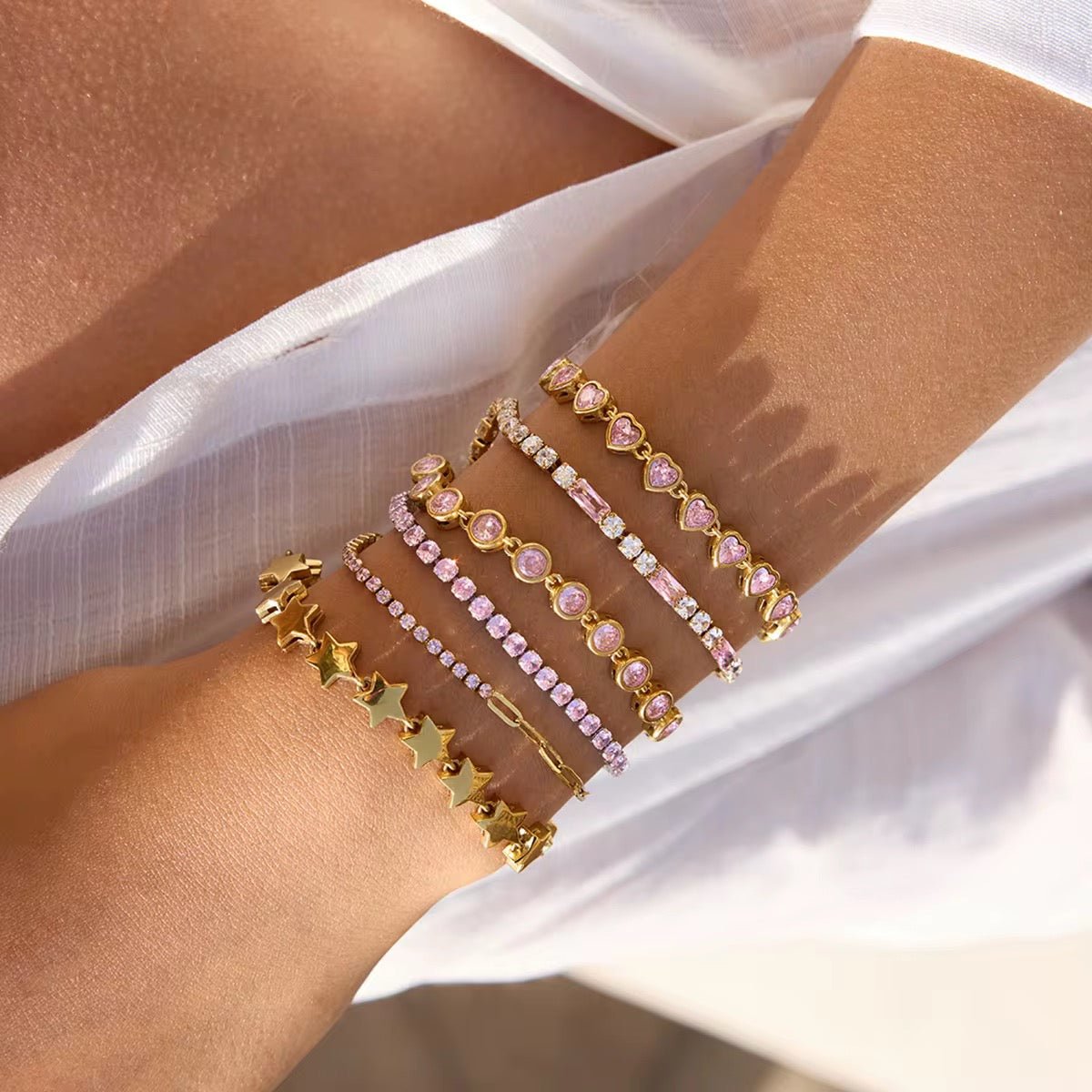 Pink Luxe Tennis Bracelet - From Juniper With Love