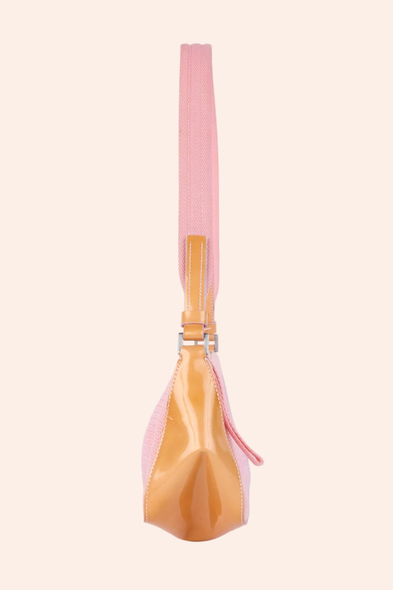 Prada Pink Nylon & Orange Patent Leather Sports Shoulder Bag - From Juniper With Love