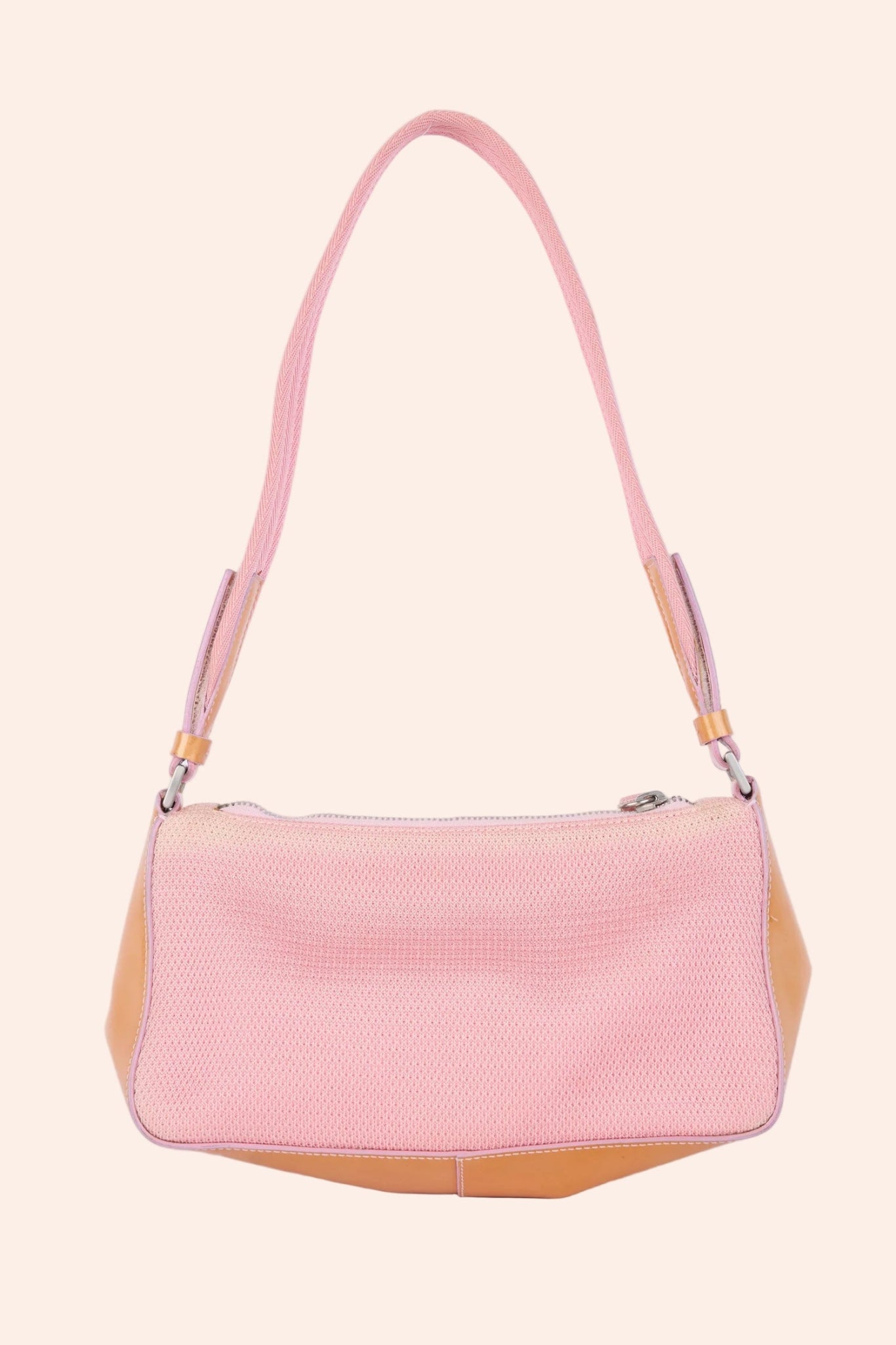 Prada Pink Nylon & Orange Patent Leather Sports Shoulder Bag - From Juniper With Love
