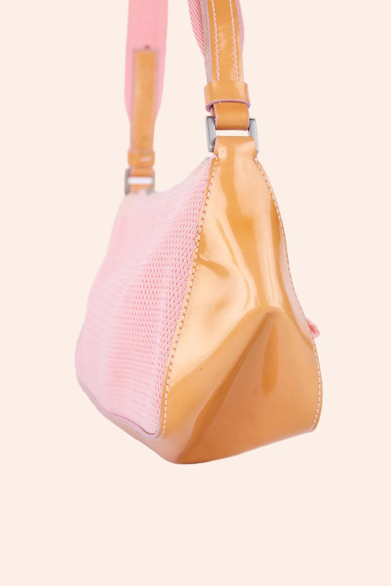 Prada Pink Nylon & Orange Patent Leather Sports Shoulder Bag - From Juniper With Love