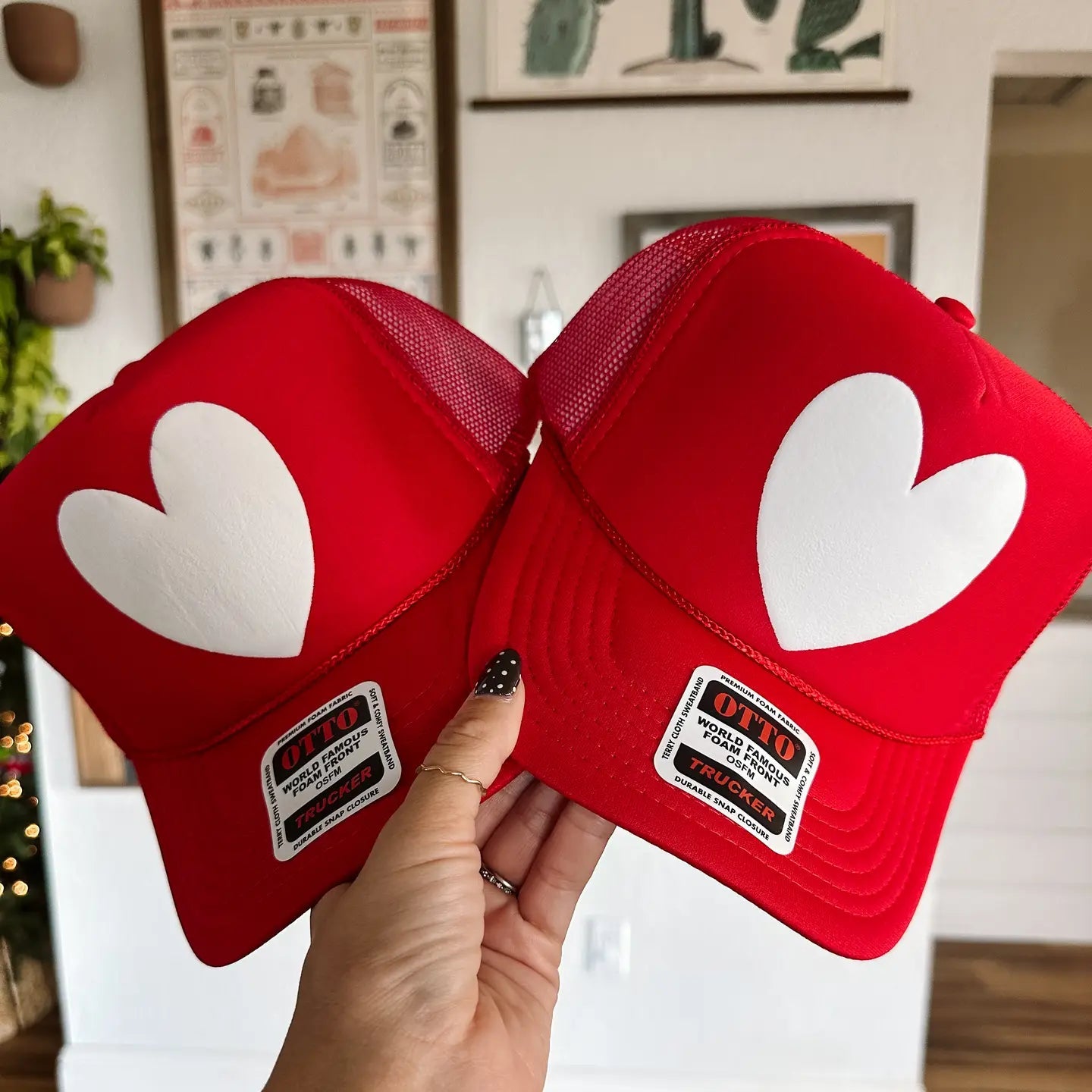 Puff Heart Valentines Day Trucker Hat - From Juniper With Love