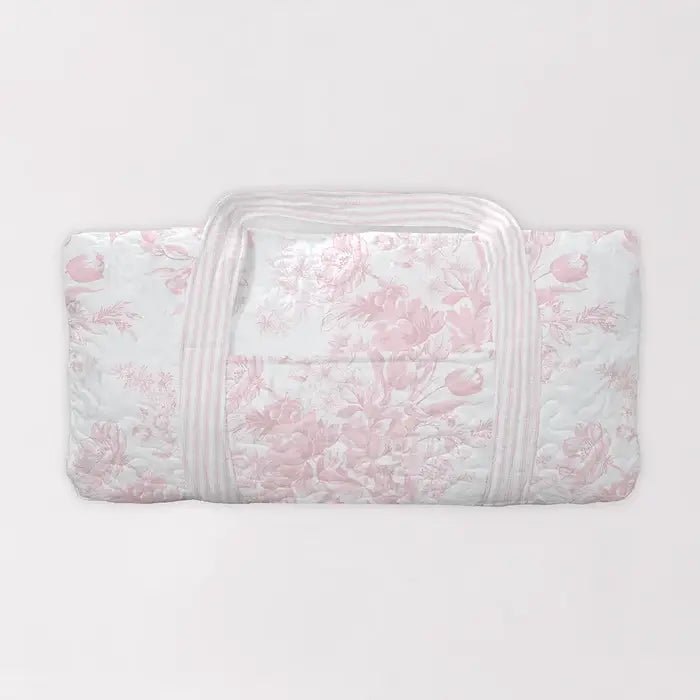 Rose Toile Pink Quilted Weekender Duffle Bag - From Juniper With Love