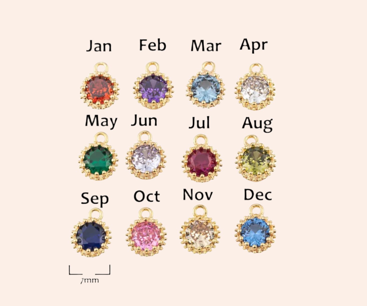 Round Birthstone Charmie - From Juniper With Love