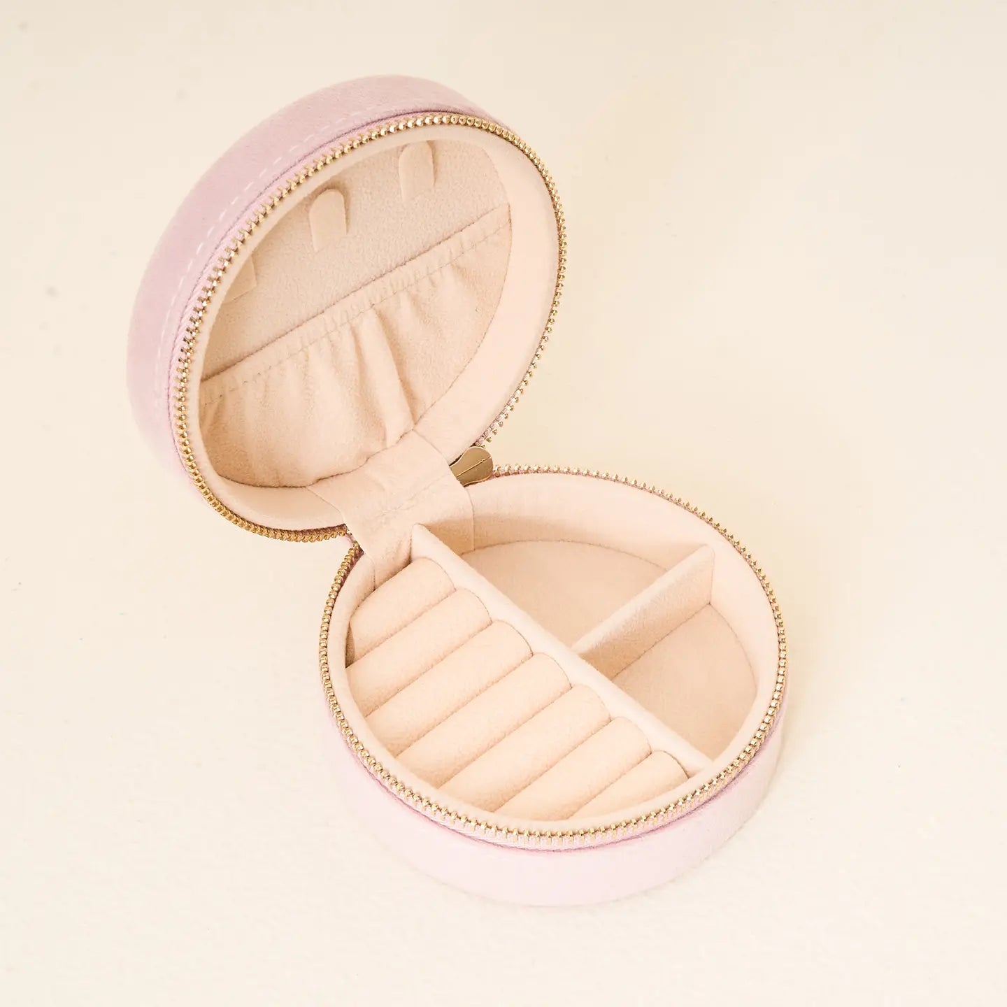 Round Velvet Jewelry Case / Floral Blush - From Juniper With Love