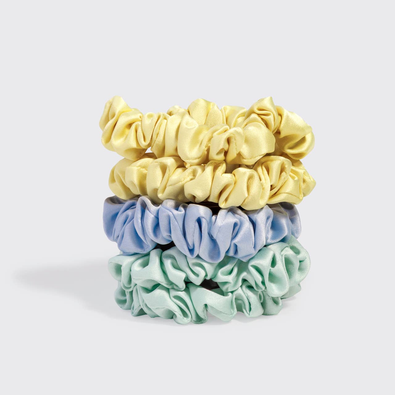 Ruched Satin Scrunchies 5pc Set / Multi - color - From Juniper With Love