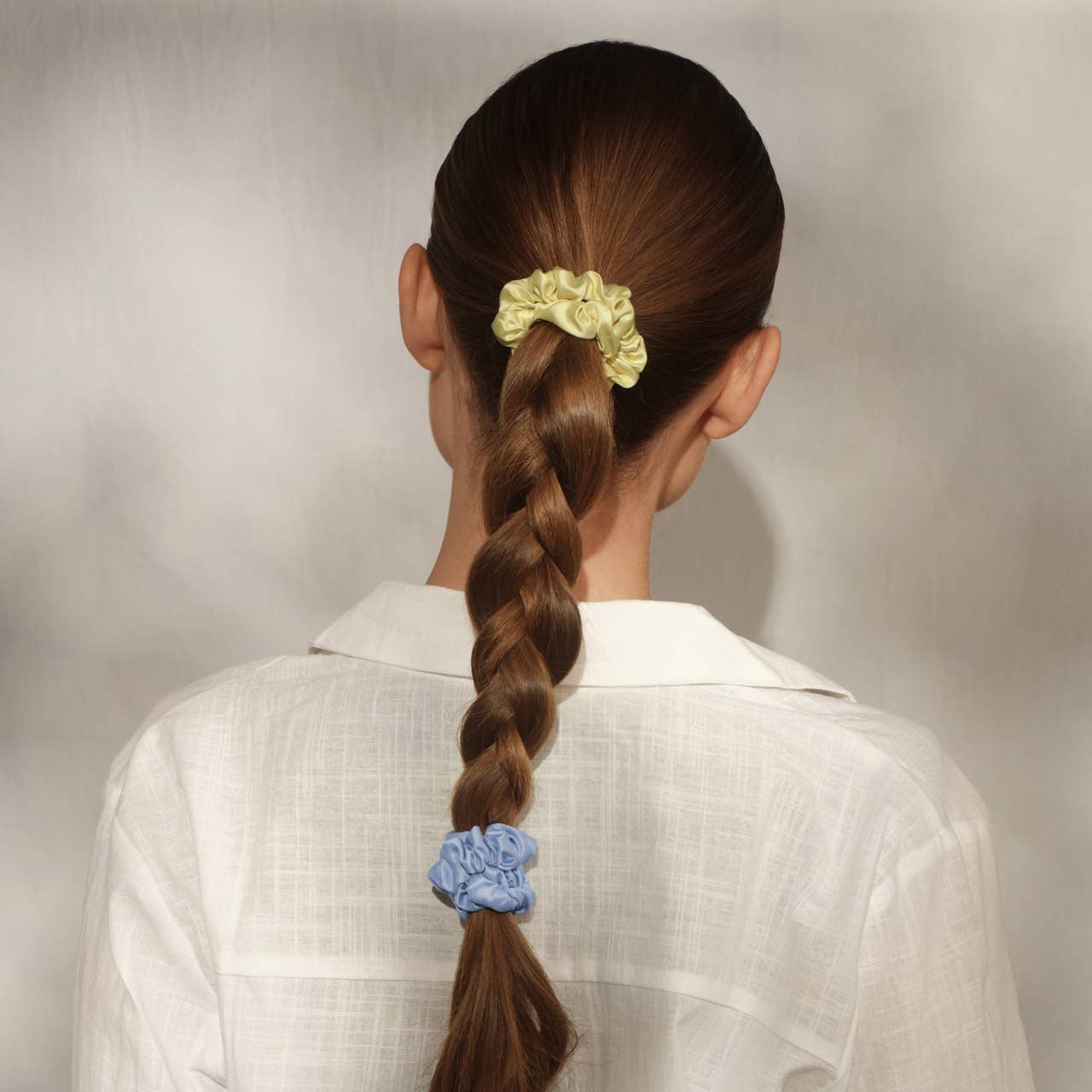 Ruched Satin Scrunchies 5pc Set / Multi - color - From Juniper With Love