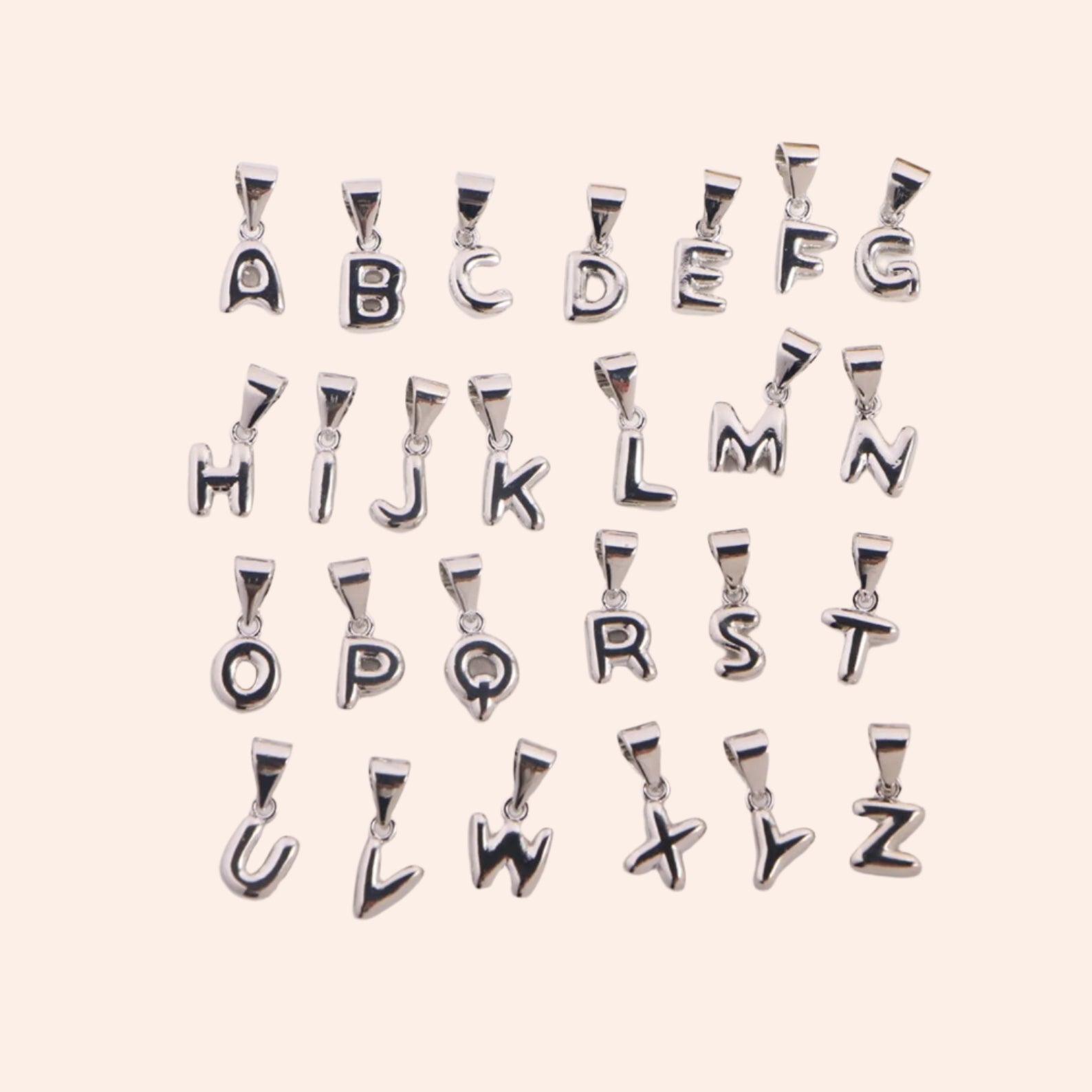 Silver Puffy Initial charmie - From Juniper With Love