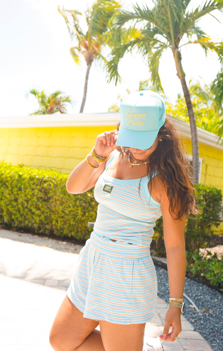 Summer Lovin Baby Blue Canvas Trucker Hat - From Juniper With Love