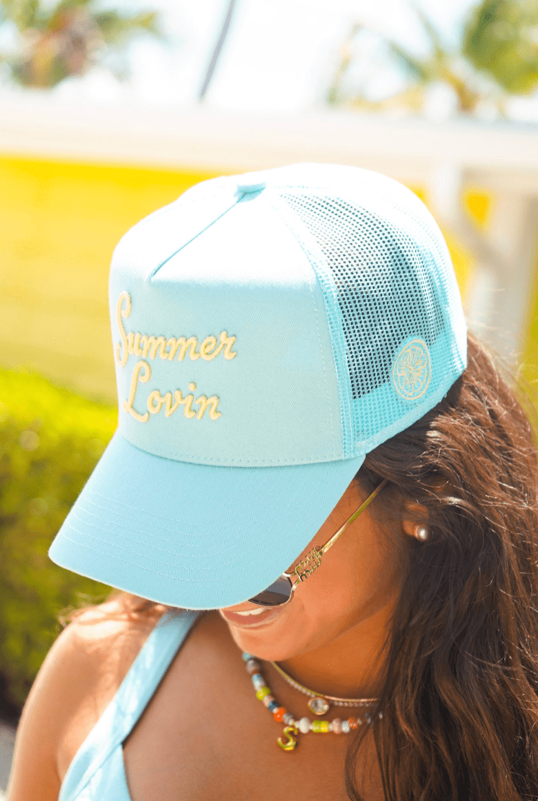 Summer Lovin Baby Blue Canvas Trucker Hat - From Juniper With Love