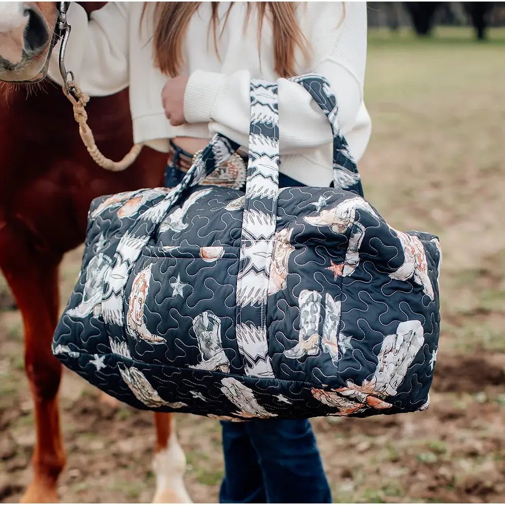 Thunderbird Boots Black Quilted Weekender Duffle Bag - From Juniper With Love