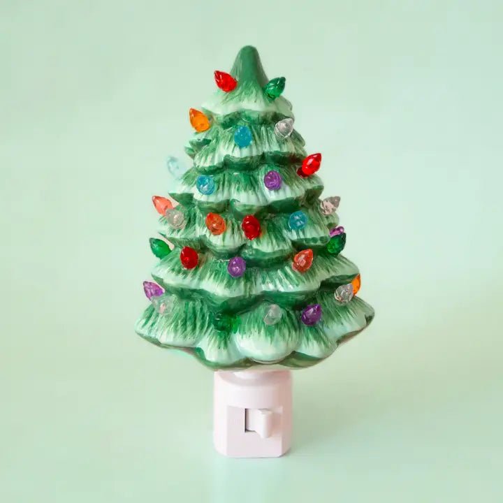 Vintage Green Christmas Tree Night Light - From Juniper With Love
