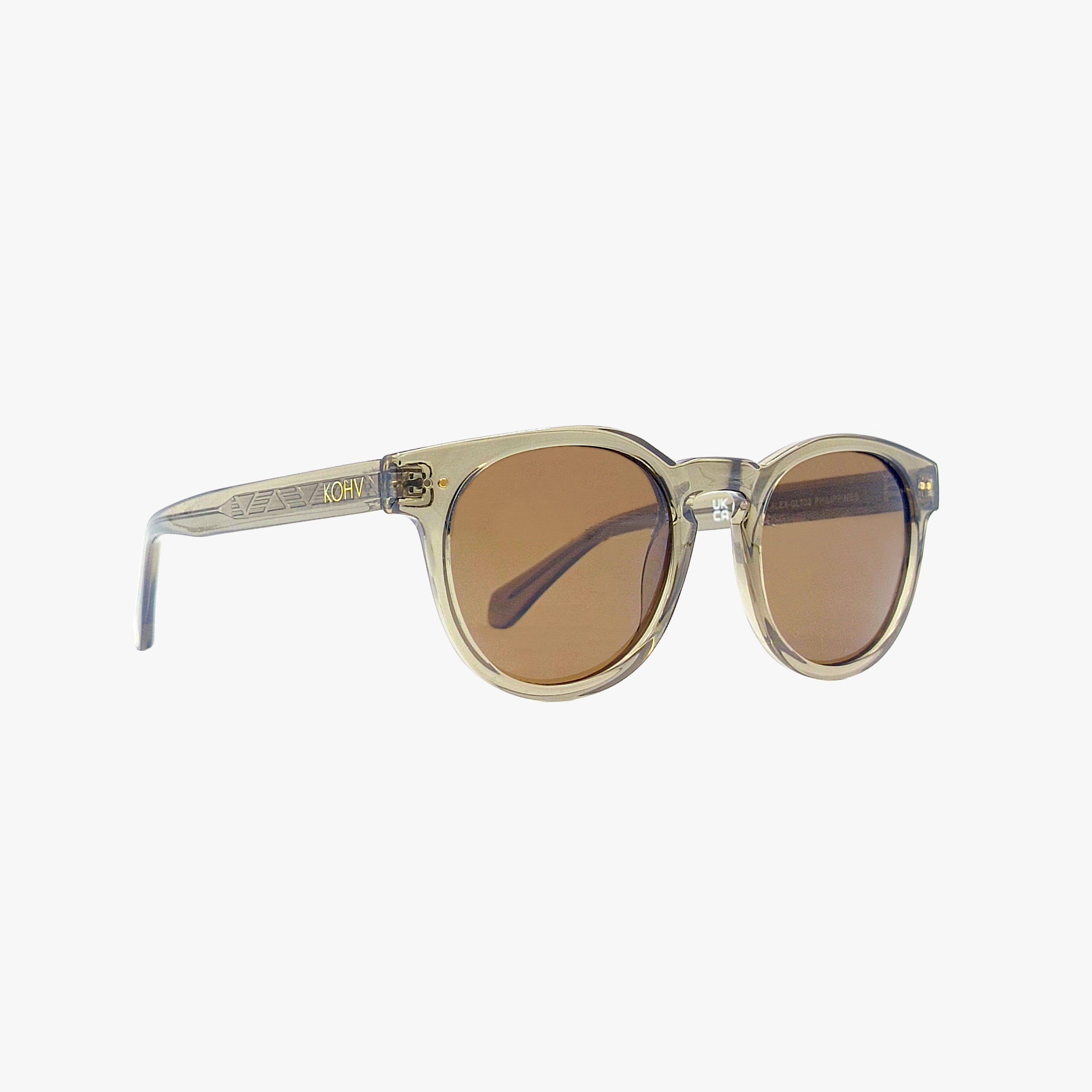 Alex Crystal Taupe Polarized Round Sunglasses