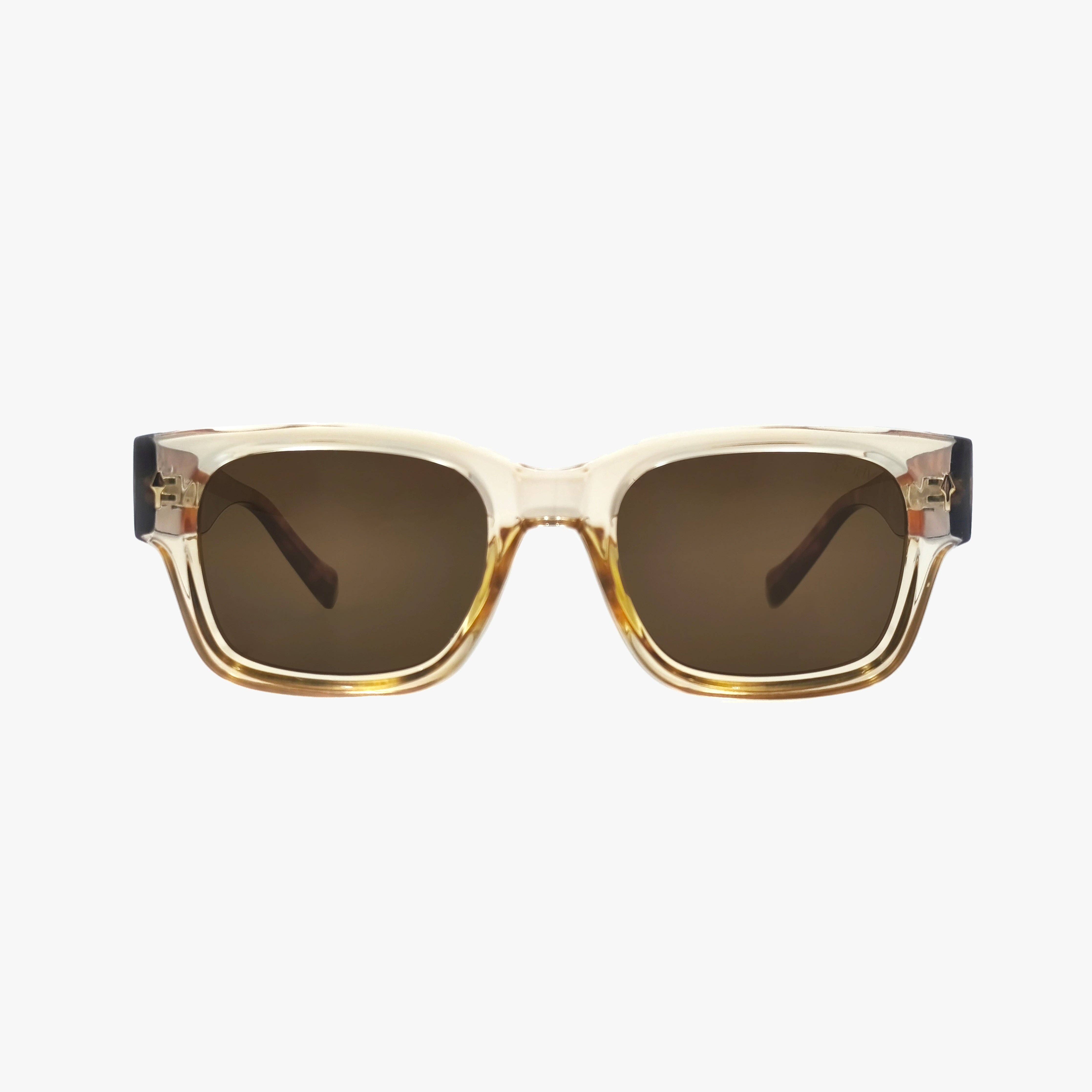 Mod Champagne Polarized Square Designer Sunglasses