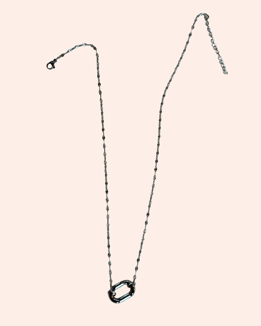 Silver Signature Chain Starlight necklace with oval-link pendant by From Juniper With Love