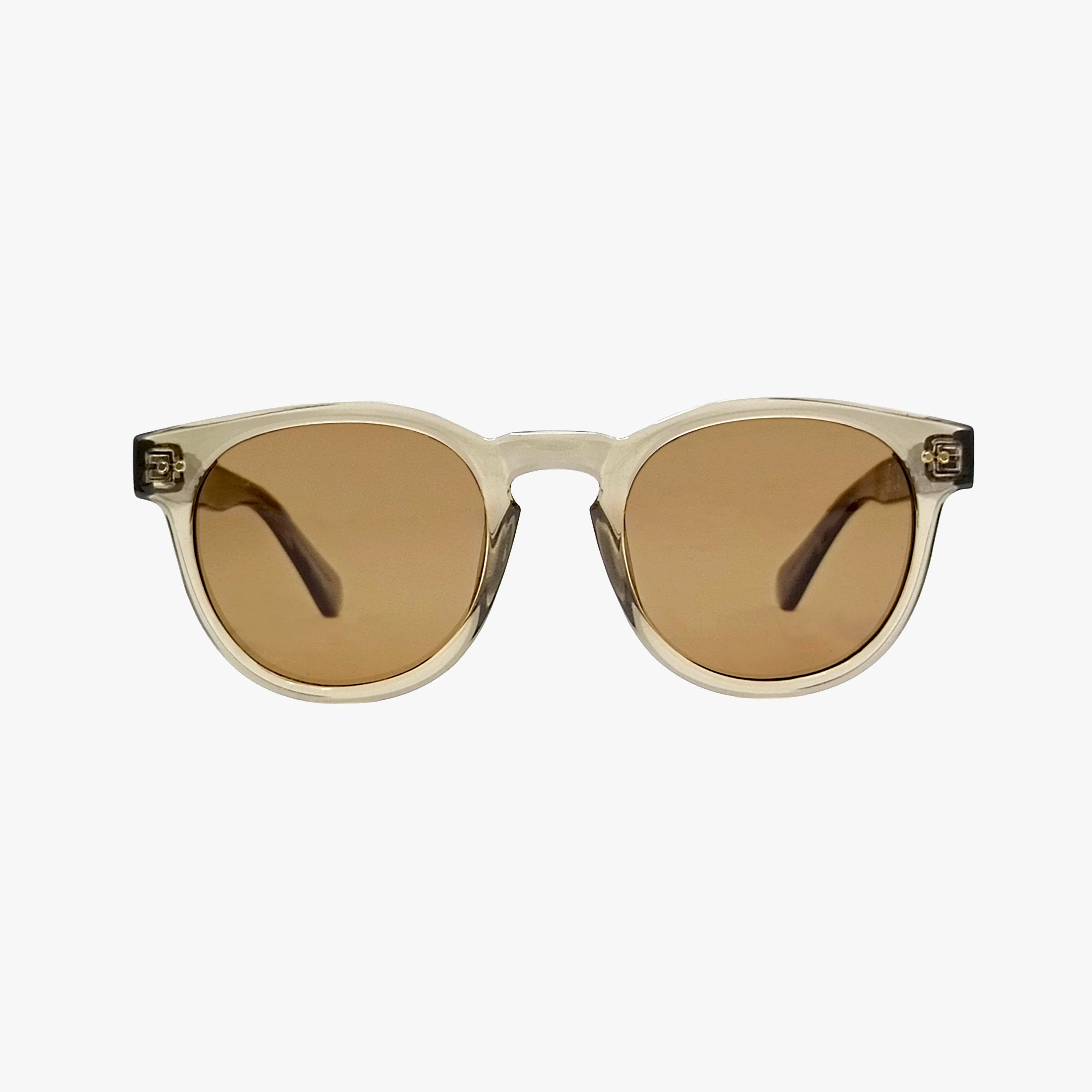 Alex Crystal Taupe Polarized Round Sunglasses