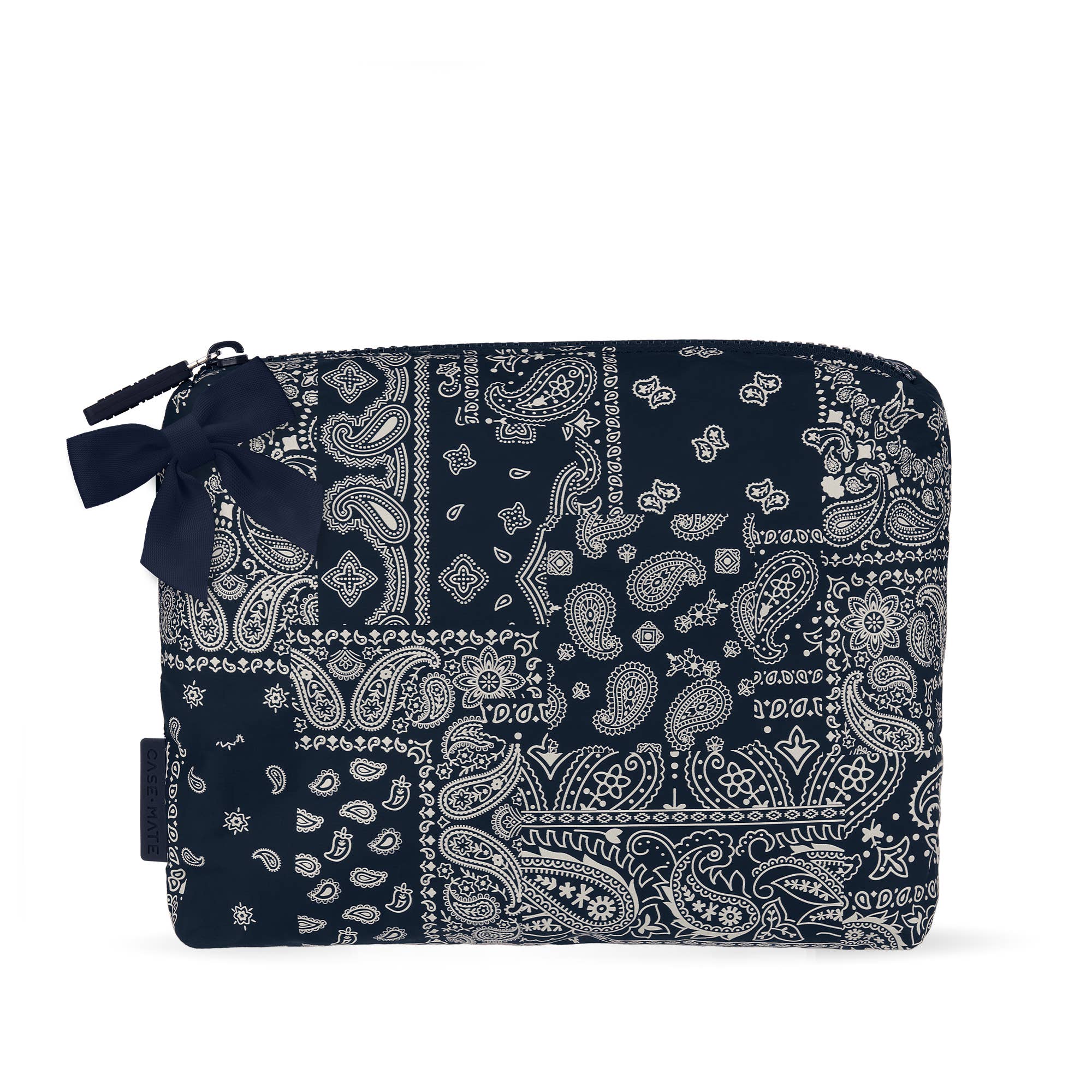 Case-Mate Navy Bandana Bow Crinkle Makeup Bag