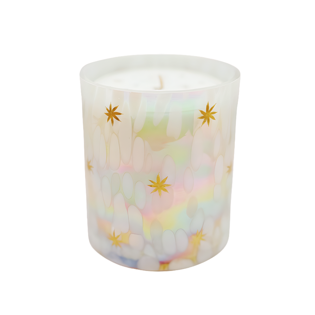 Daydream Iridescent Hand Painted Stars Candle 14oz