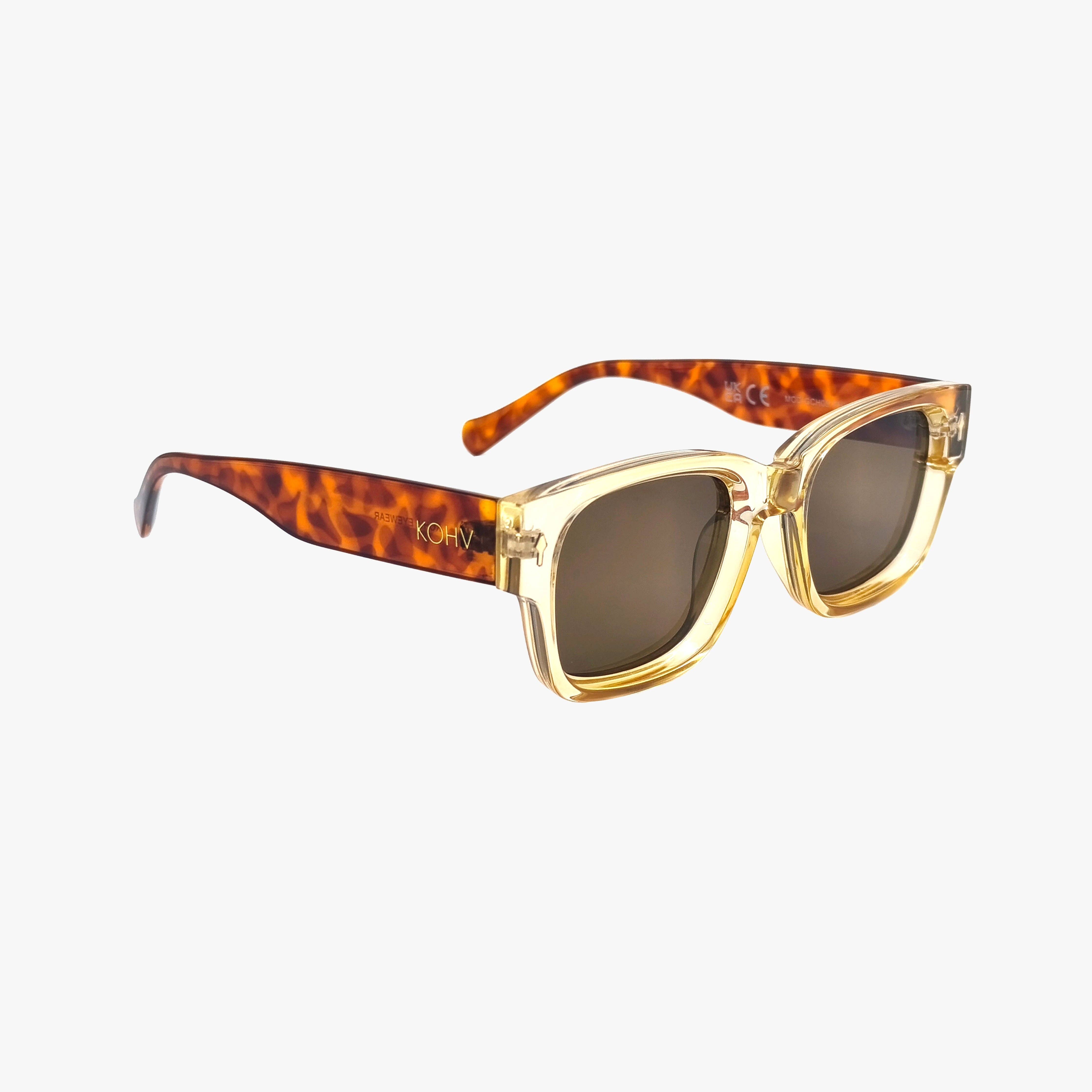 Mod Champagne Polarized Square Designer Sunglasses