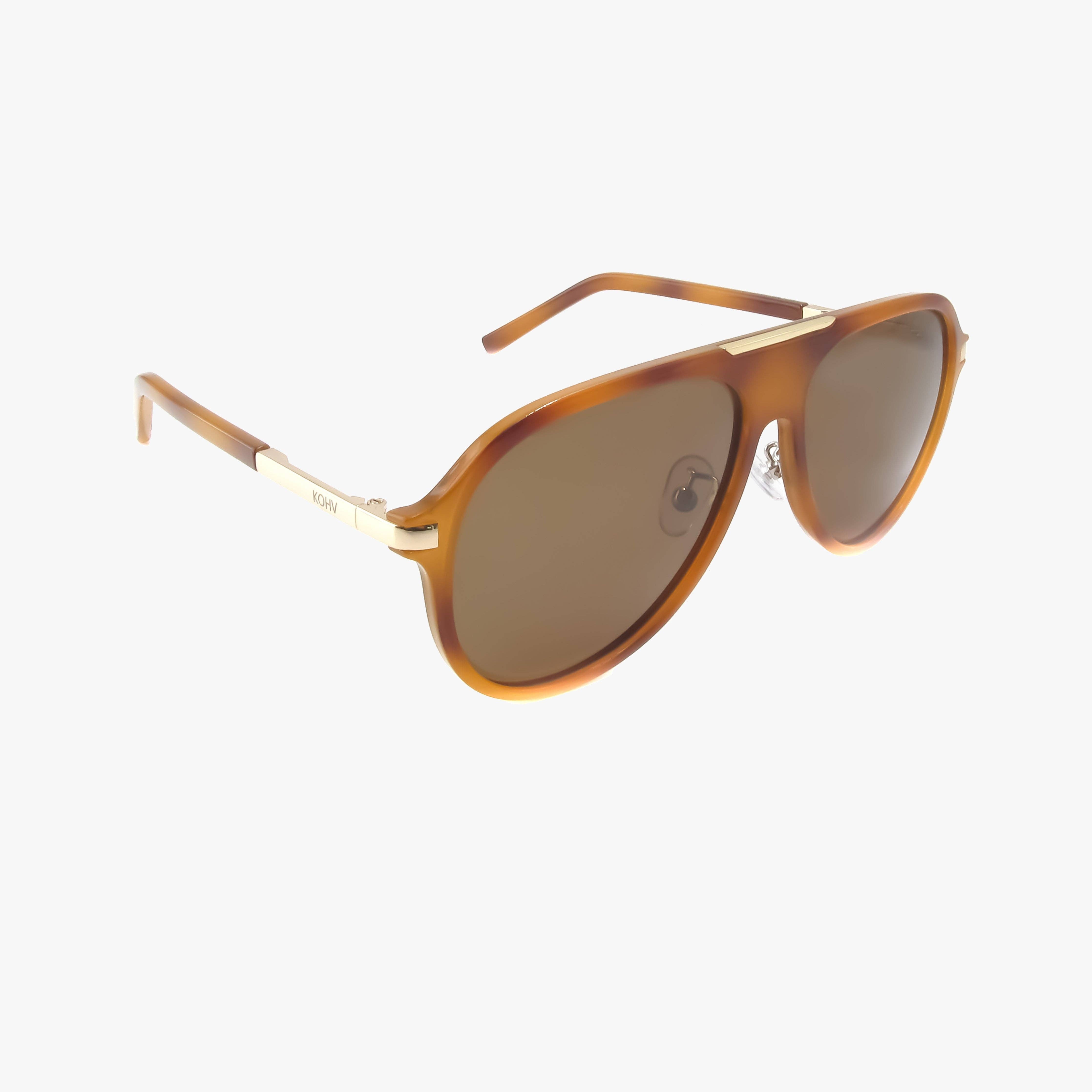 Aura Honey Tortoise Polarized Aviator Sunglasses