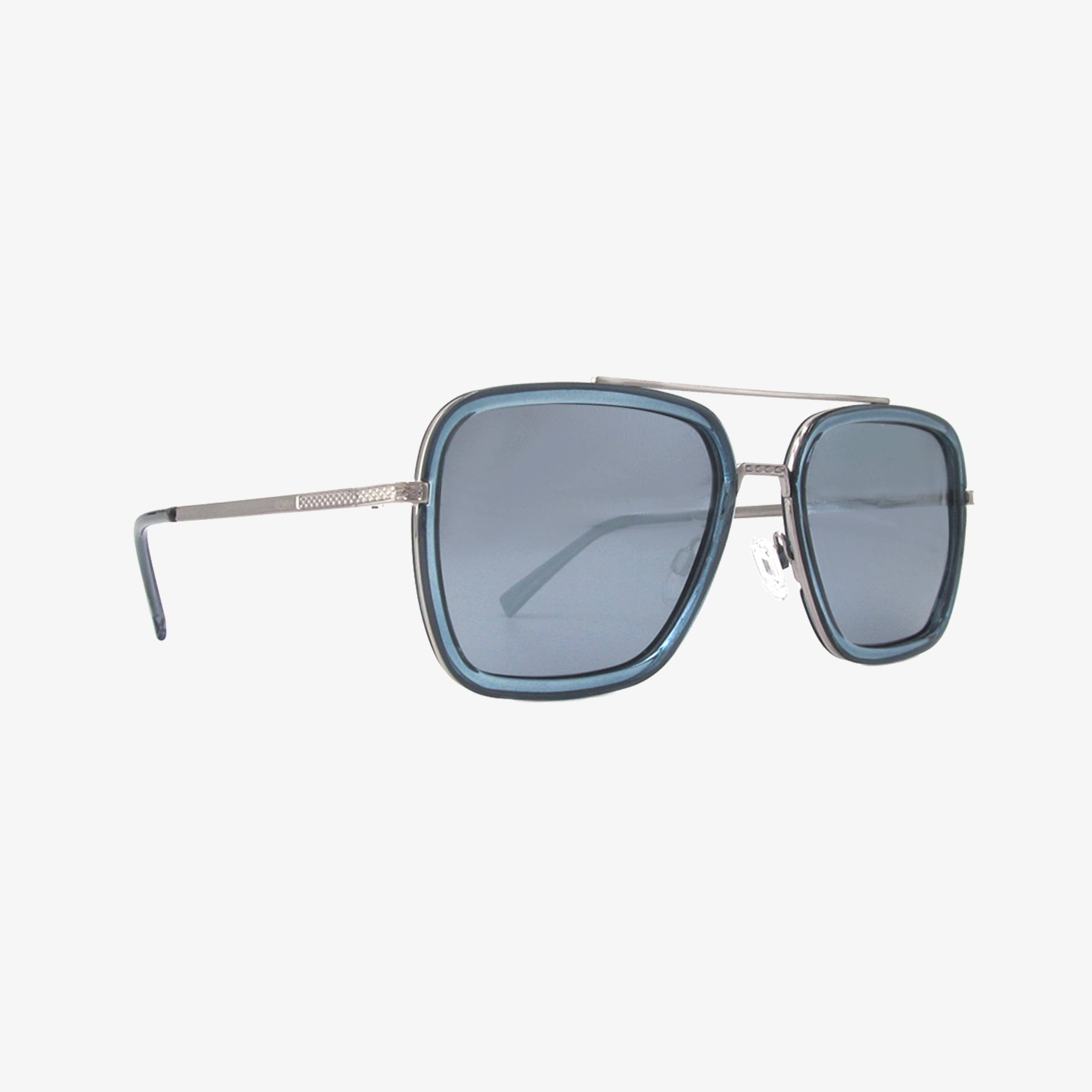 Lex Denim Polarized Navigator Metal Sunglasses