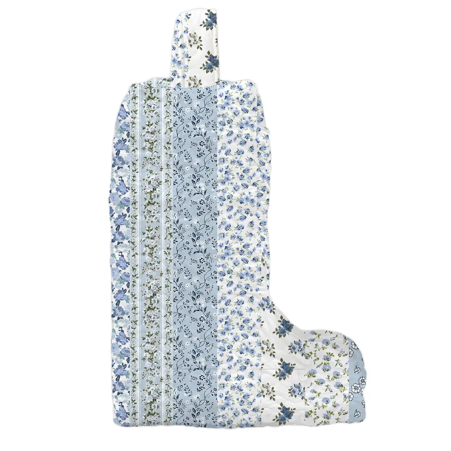 Paige Patchwork Stripe Blue Quilted Boot Bag