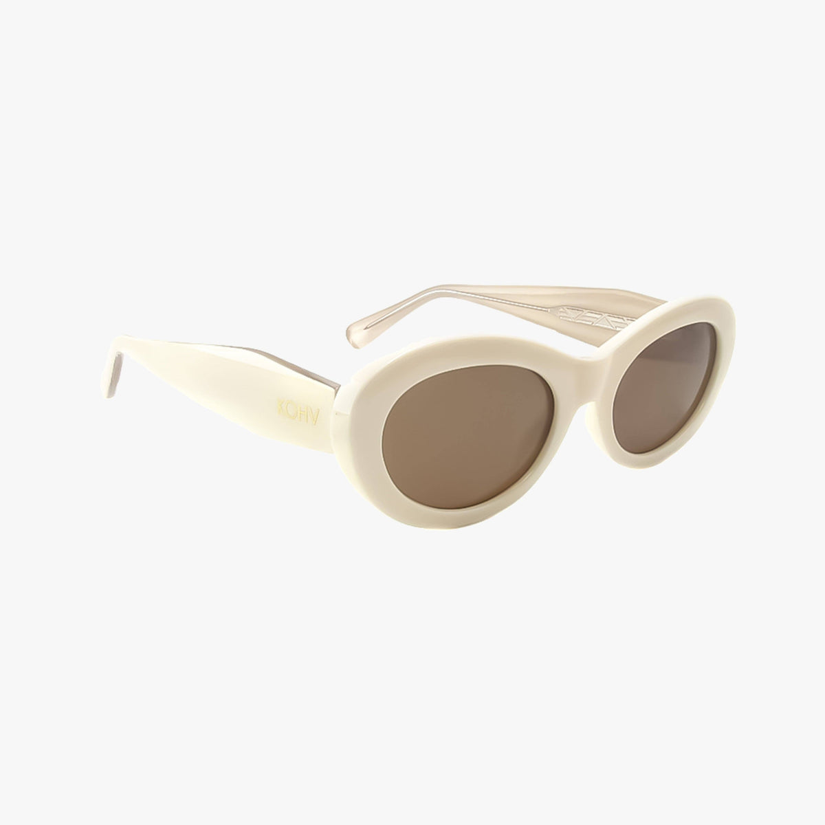 Cora Ivory Polarized Oval Round Sunglasses