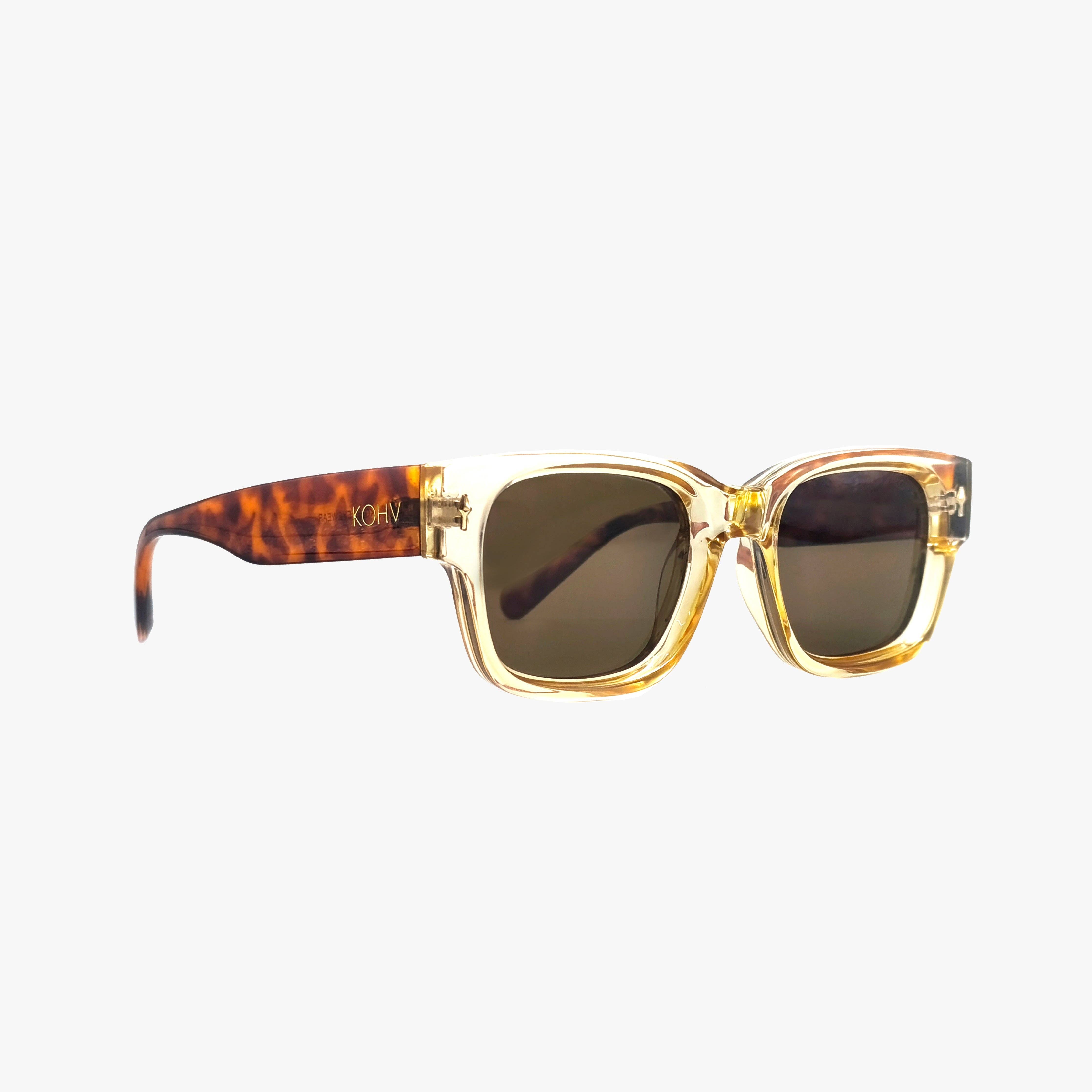 Mod Champagne Polarized Square Designer Sunglasses