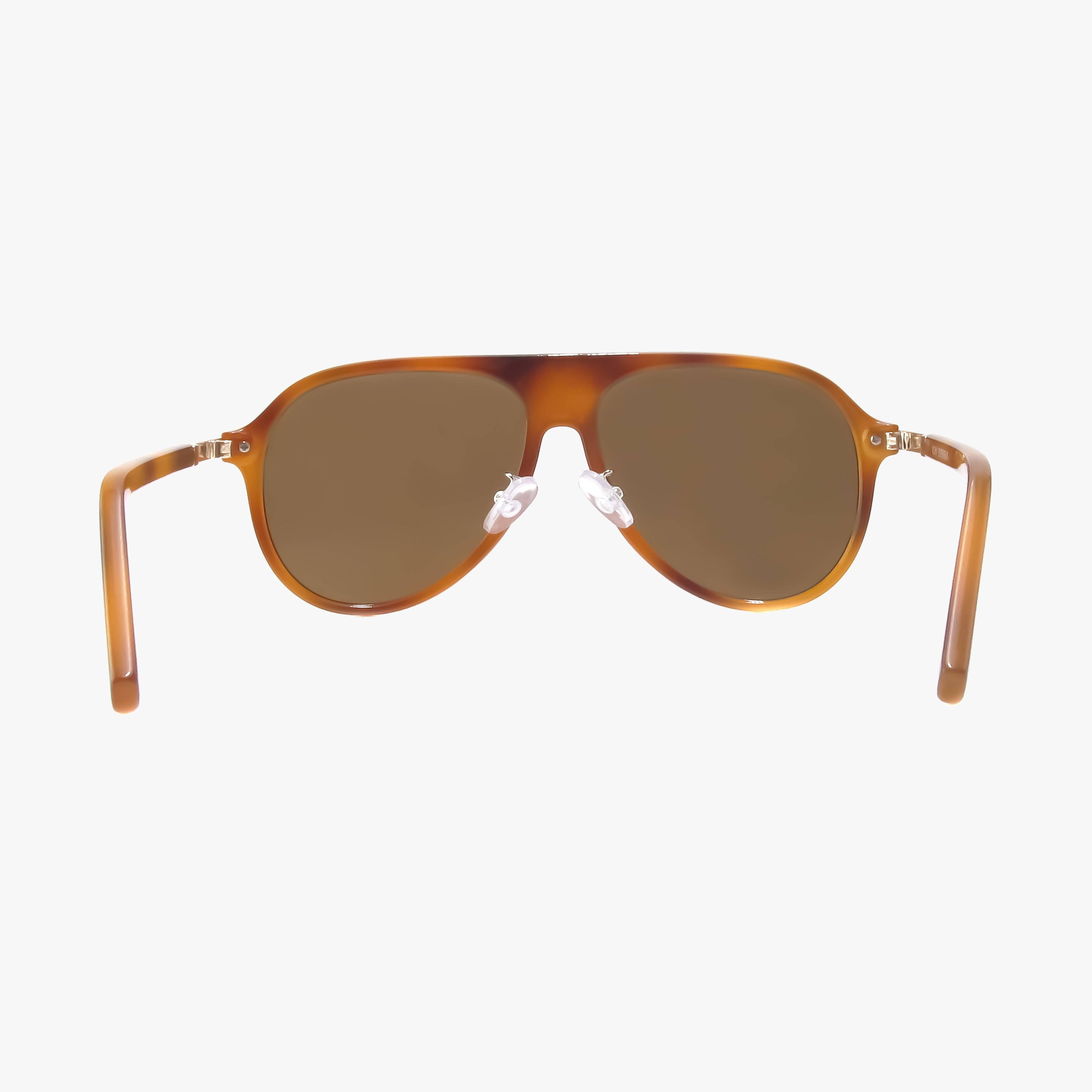 Aura Honey Tortoise Polarized Aviator Sunglasses