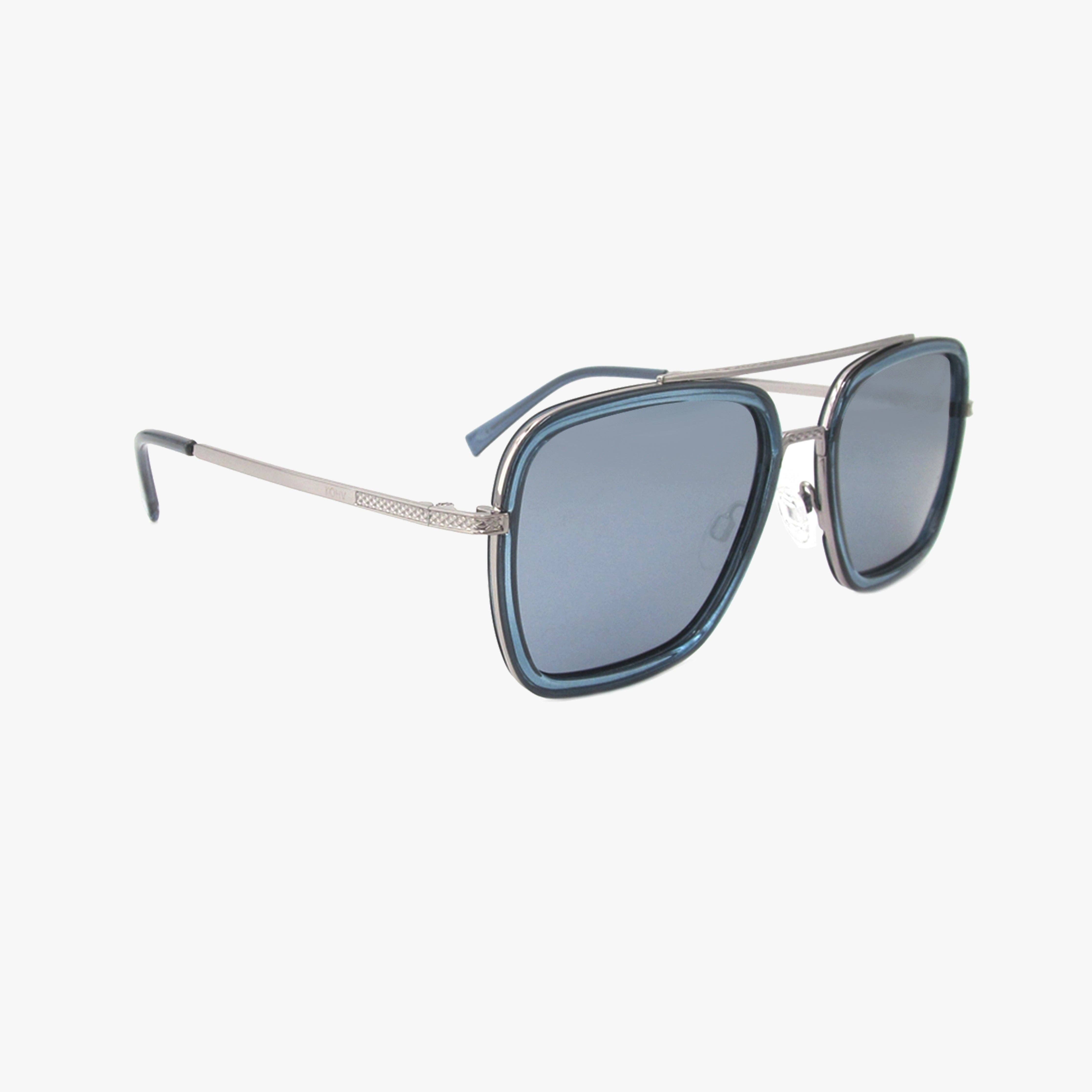 Lex Denim Polarized Navigator Metal Sunglasses