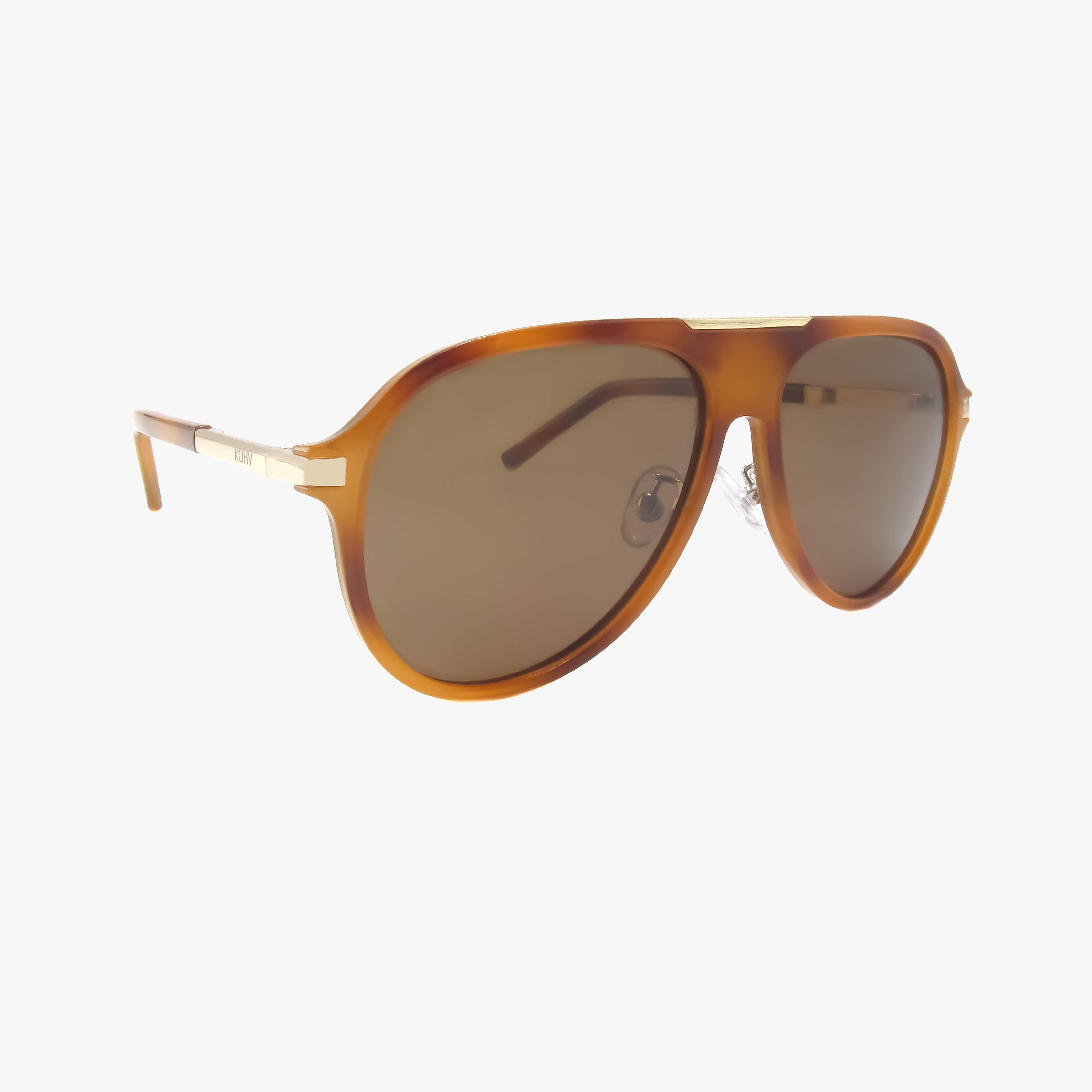 Aura Honey Tortoise Polarized Aviator Sunglasses