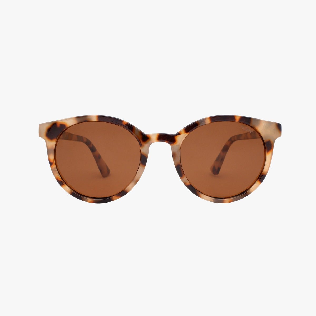 Heron Latte Tortoise Polarized Round Sunglasses